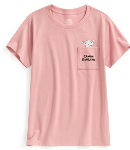 蠟筆小新口袋電繡T恤-05-女
