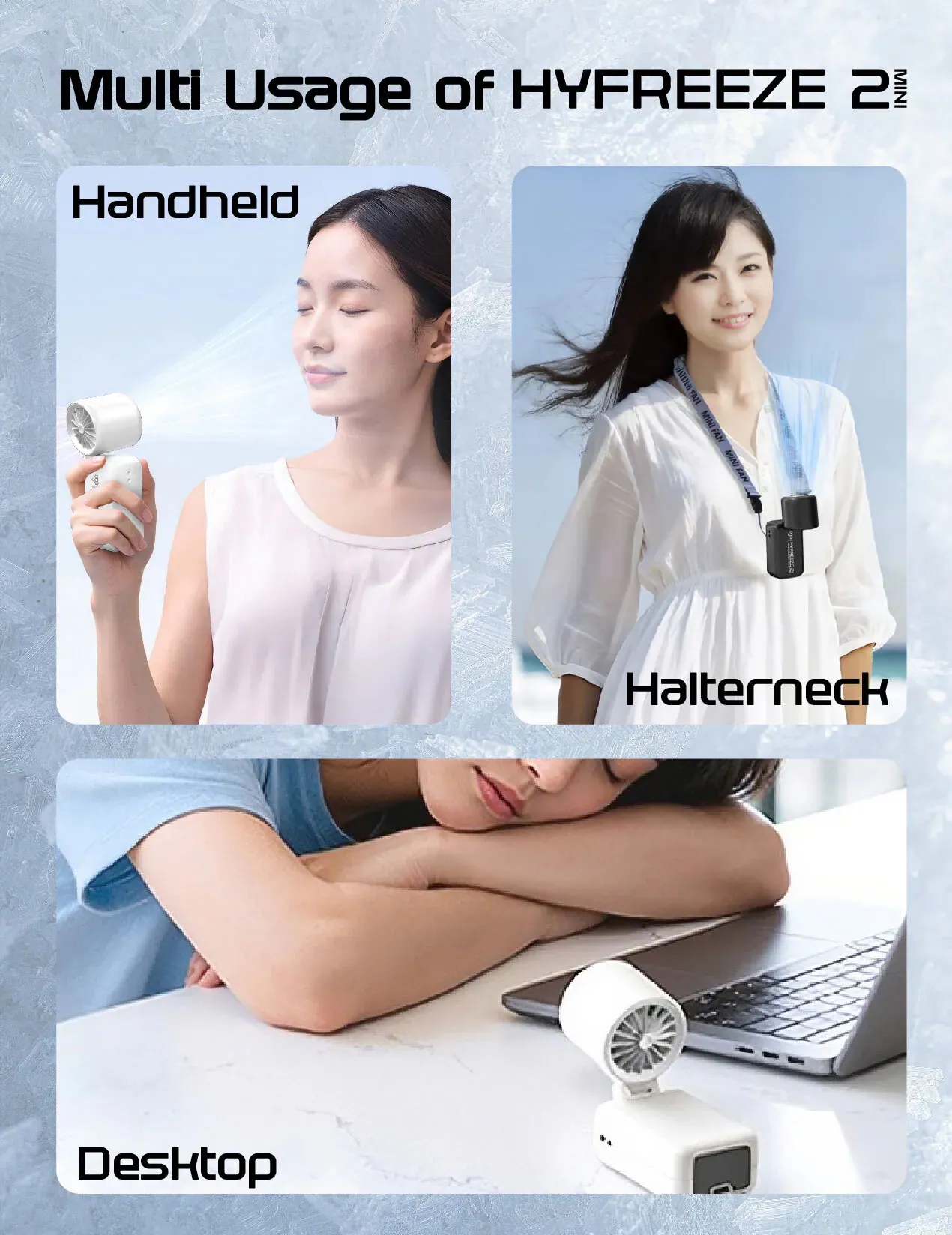 香港行貨 一年保養 ego HyFreeze2 Mini 迷你製冷風 16小時長氣 / 1.6萬轉風壓 / 動態LED顯示 / 可調角度 / 無極調整風速