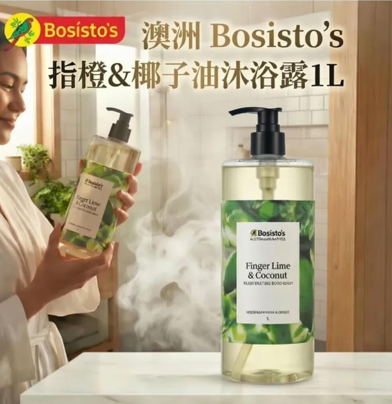 $85支.2支或以上:$75支.澳洲 Bosisto's 指橙&椰子油沐浴露 1L