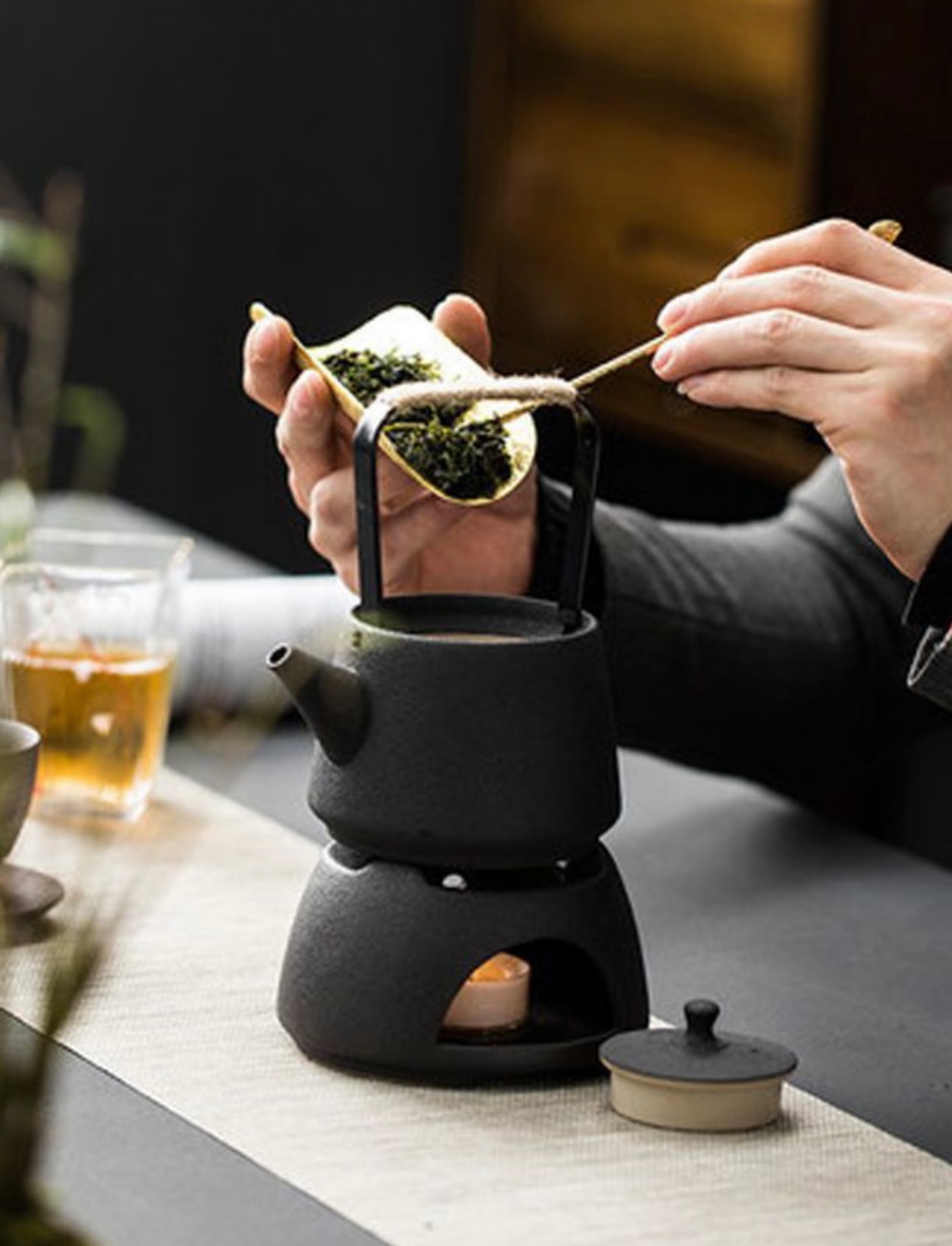 黑陶鐵藝提樑茶壺 套裝- 1套2件 320ml