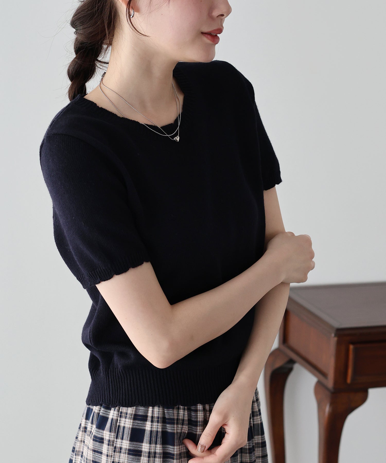 <JP> 扇形小曲邊薄針織 Top* 3色入 <預購>