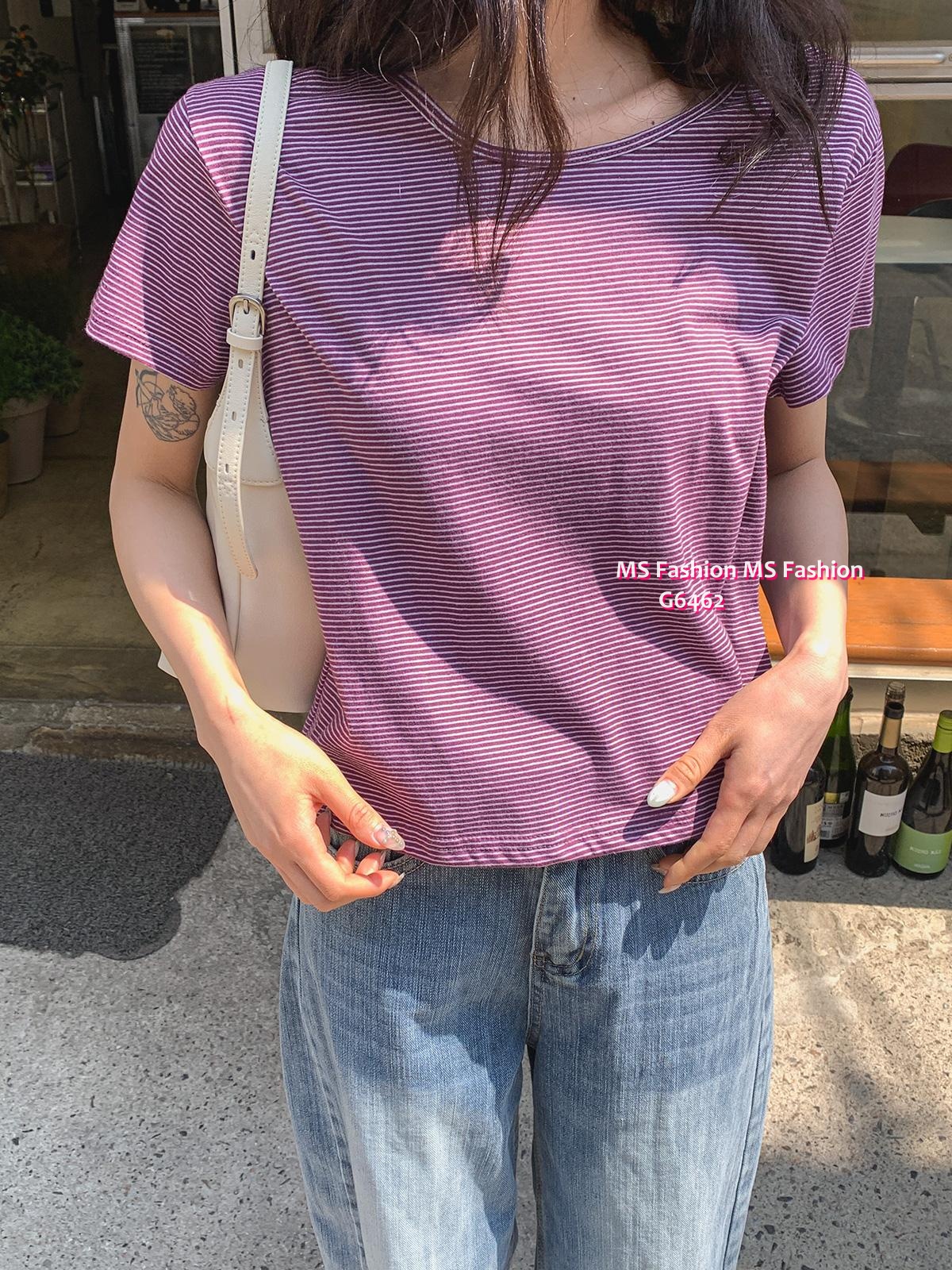 G6462 靚色橫間tee