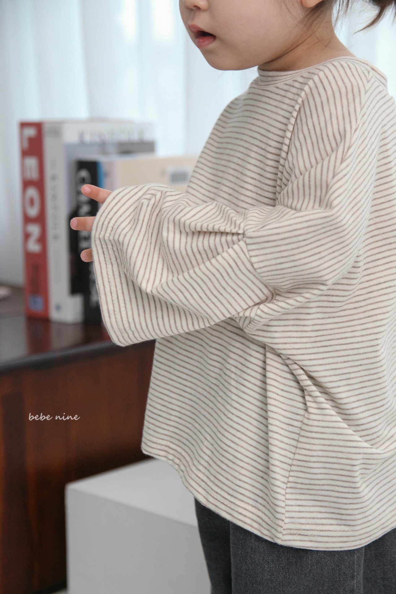 🌸預訂 韓國直送🌸🇰🇷Bebenine兩色條紋寬鬆闊長袖上衣