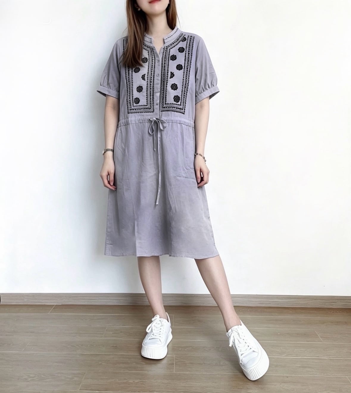 日系民族刺繡花束腰Ops
