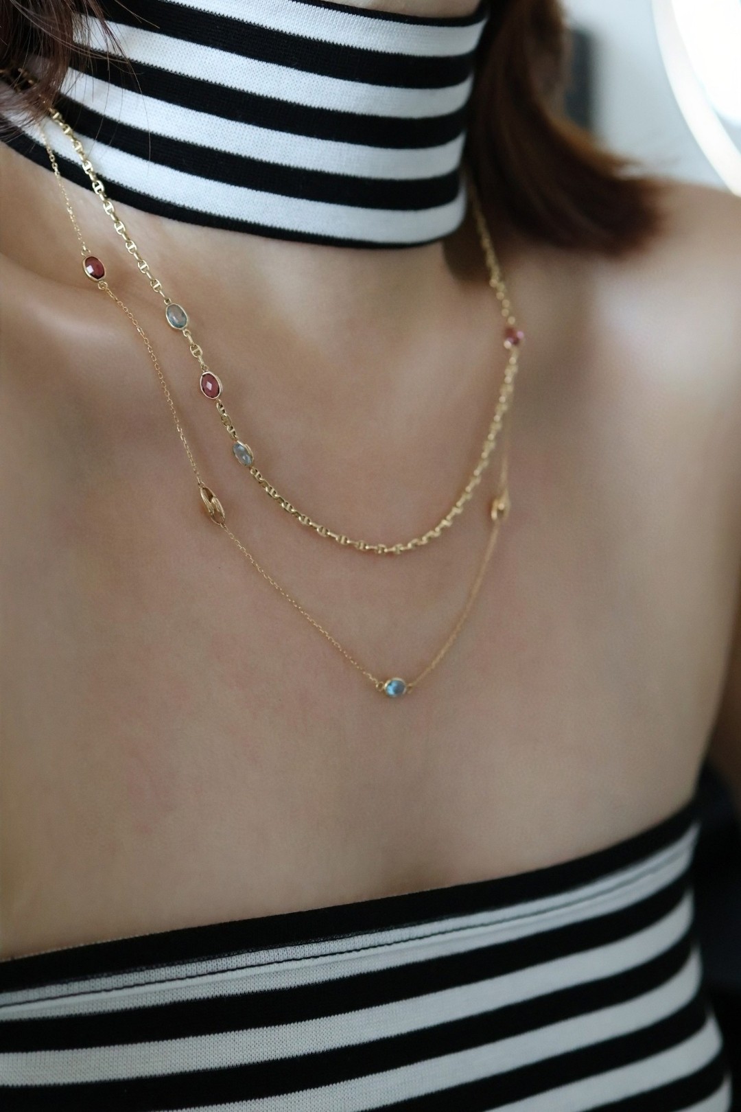 18K 天然碧璽金鏈