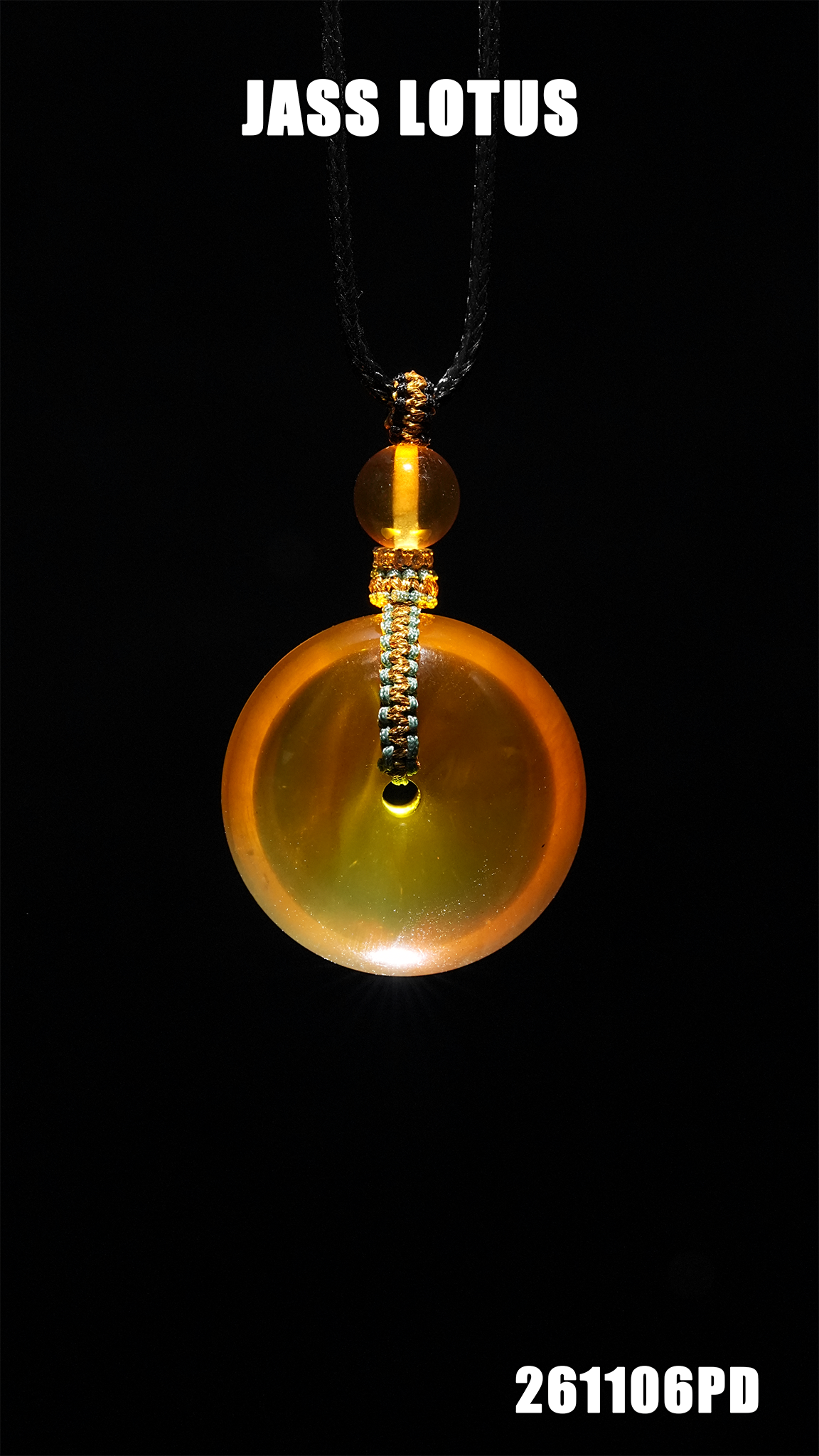 緬甸天然琥珀金棕珀平安扣吊墜