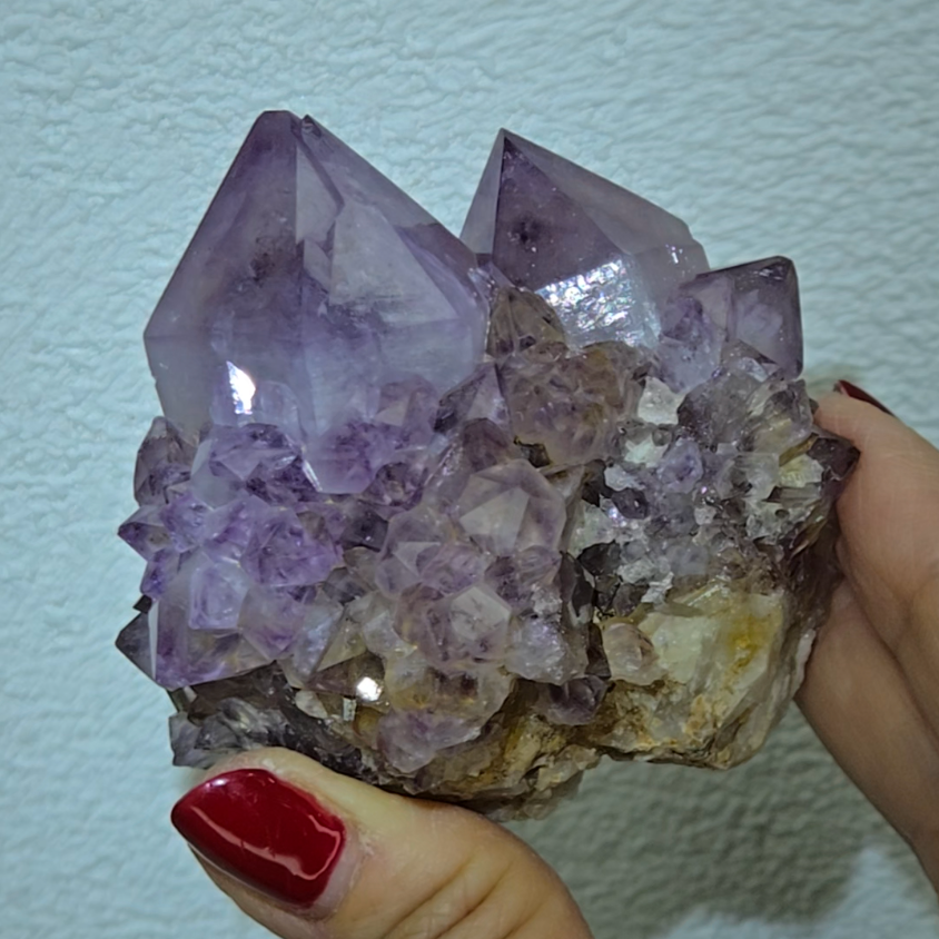 Spirit cactus quartz double points in deep purple - SPQ14