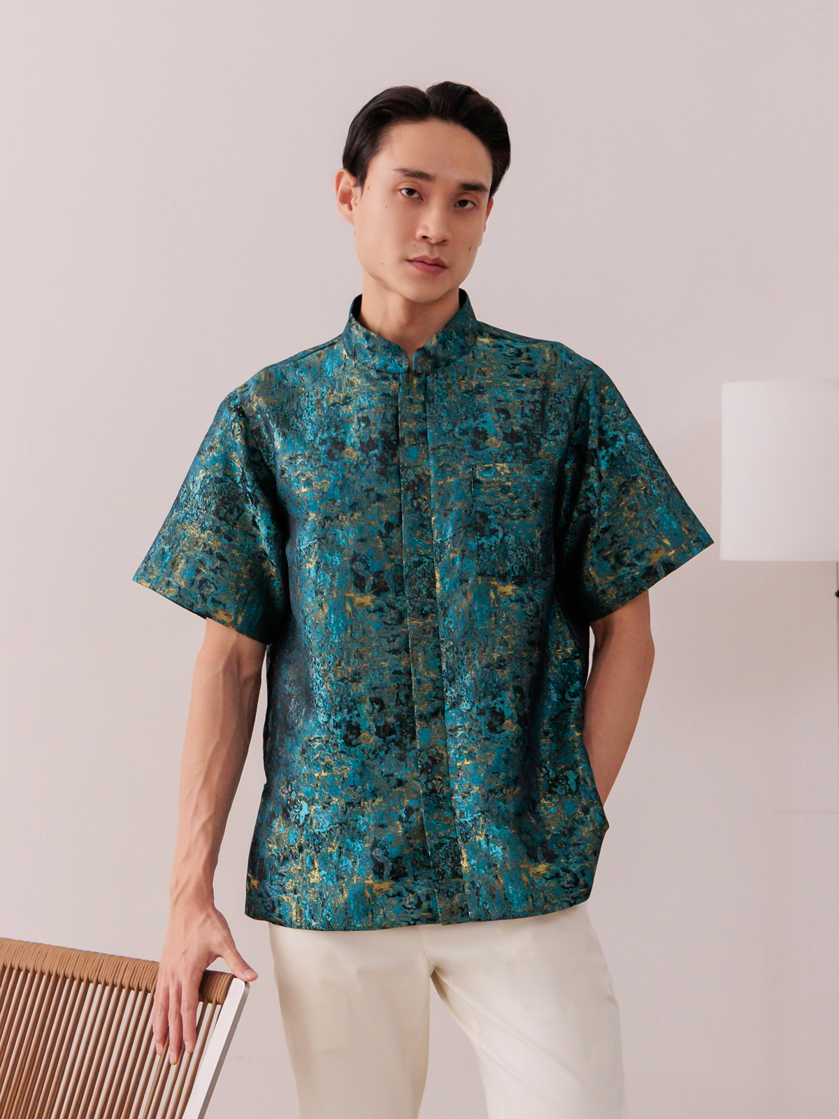 【Pre- Order】Midnight Oasis Metallic Shirt 聚宝金泽 M258