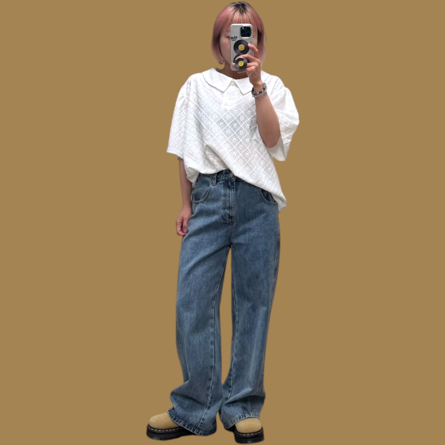 221429 Lace反領Top