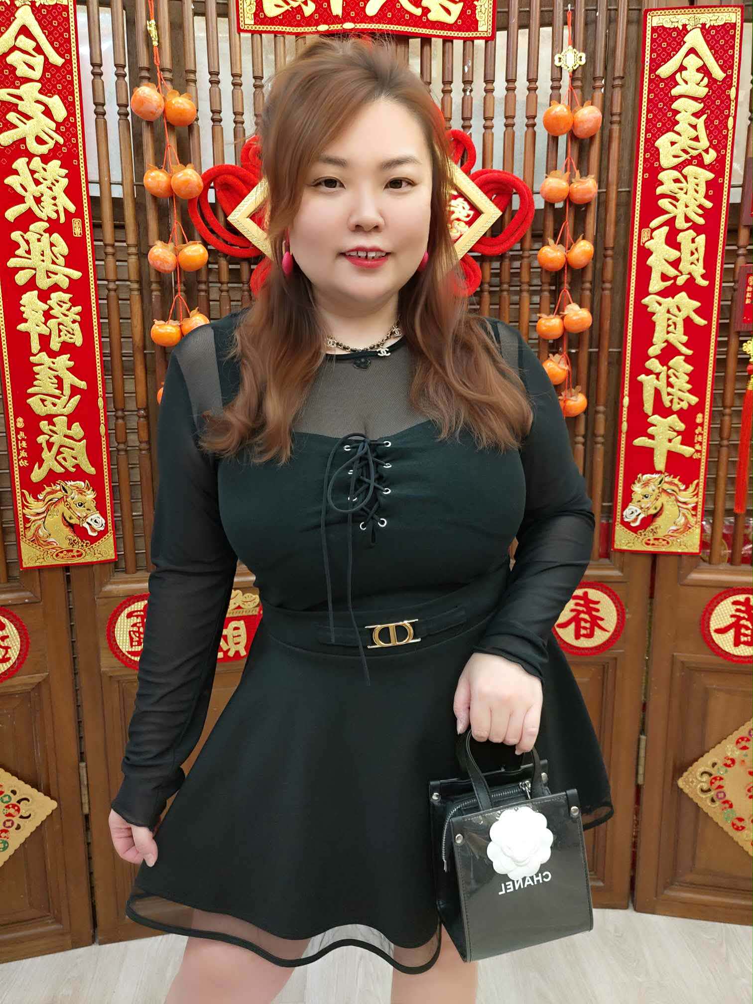 NJL04 TW#6002 绑带内搭加长袖网纱两件式上衣