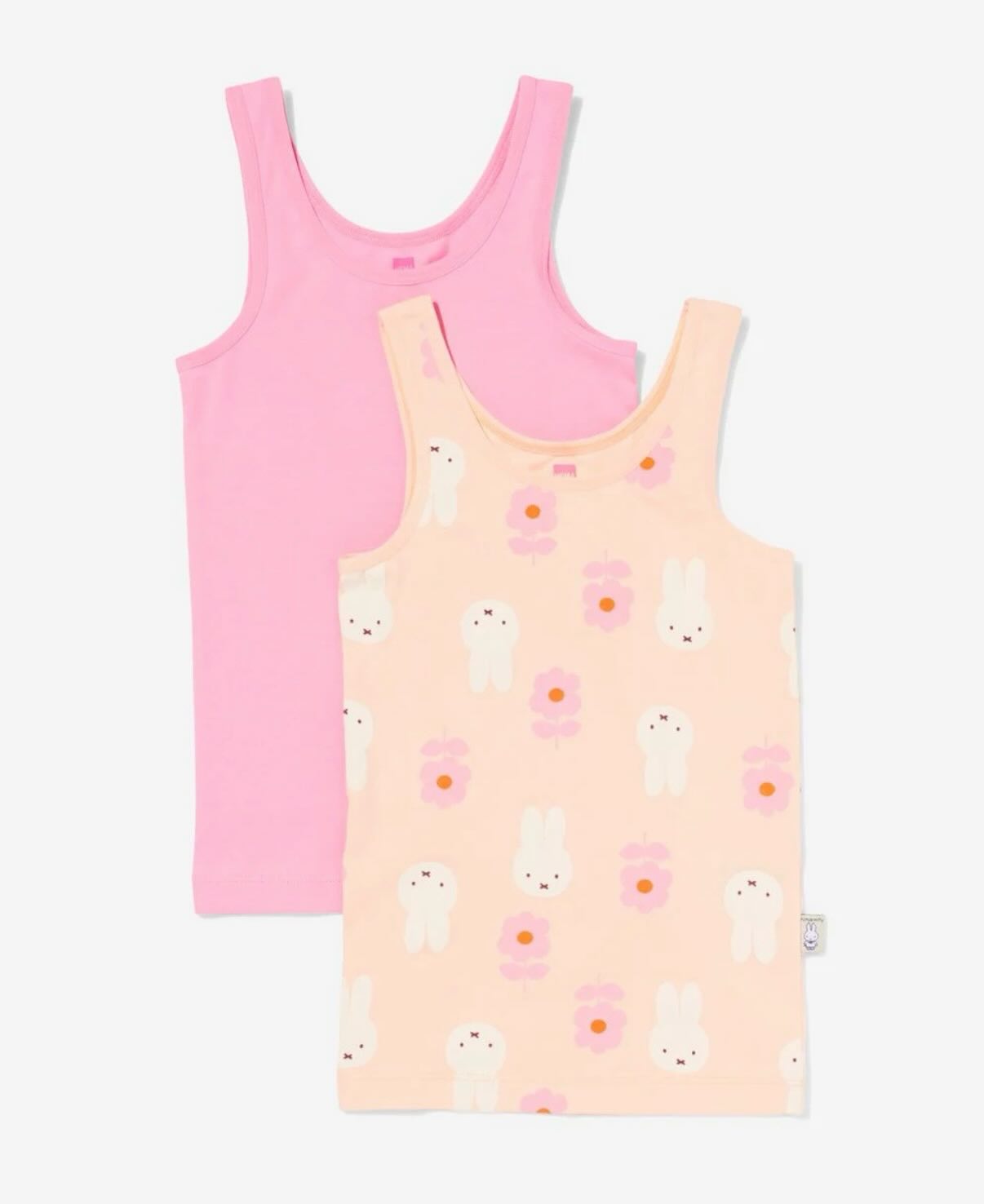 Miffy kids singlets set of 2 (peach & pink) 