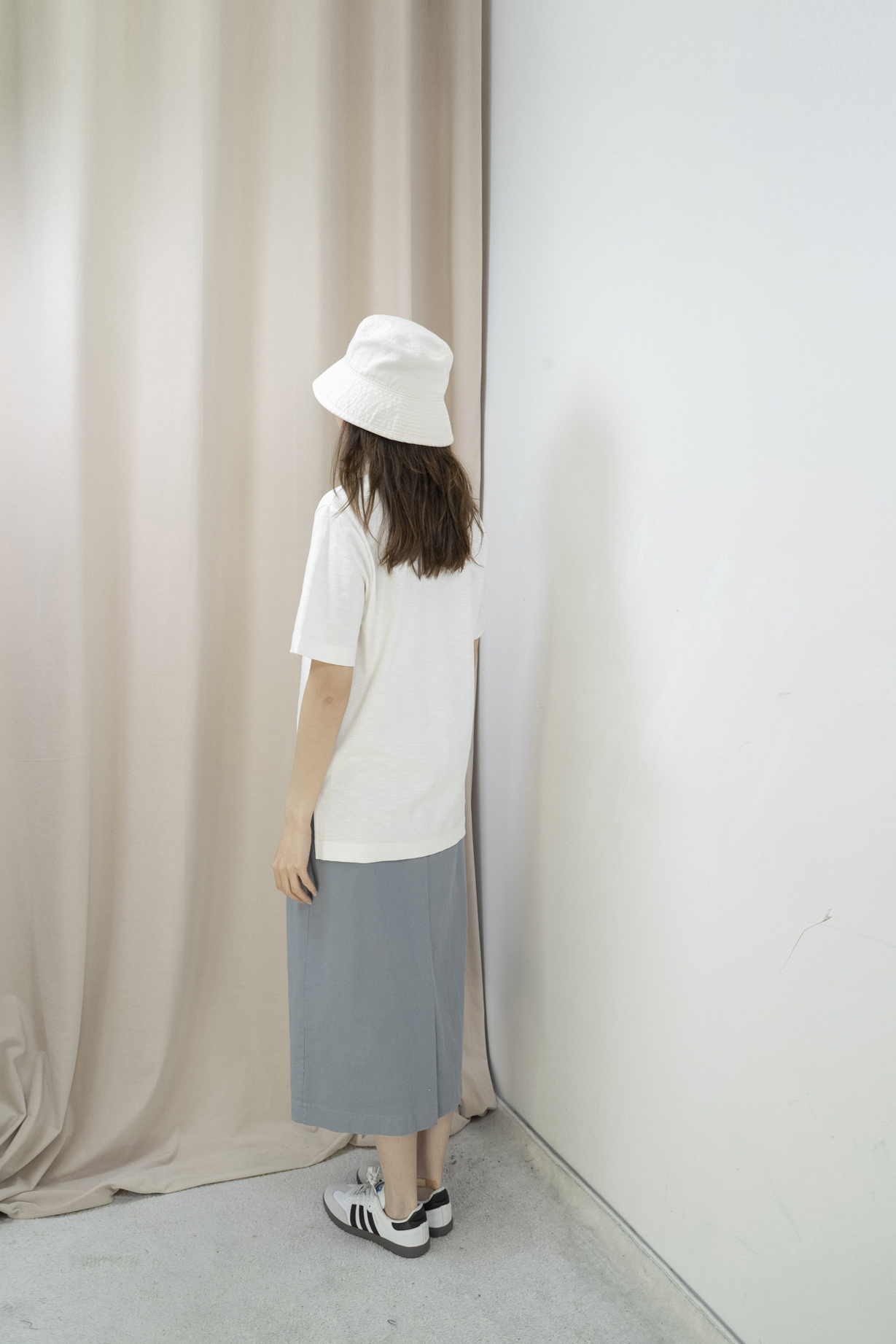 高質布紋理Top（白色）