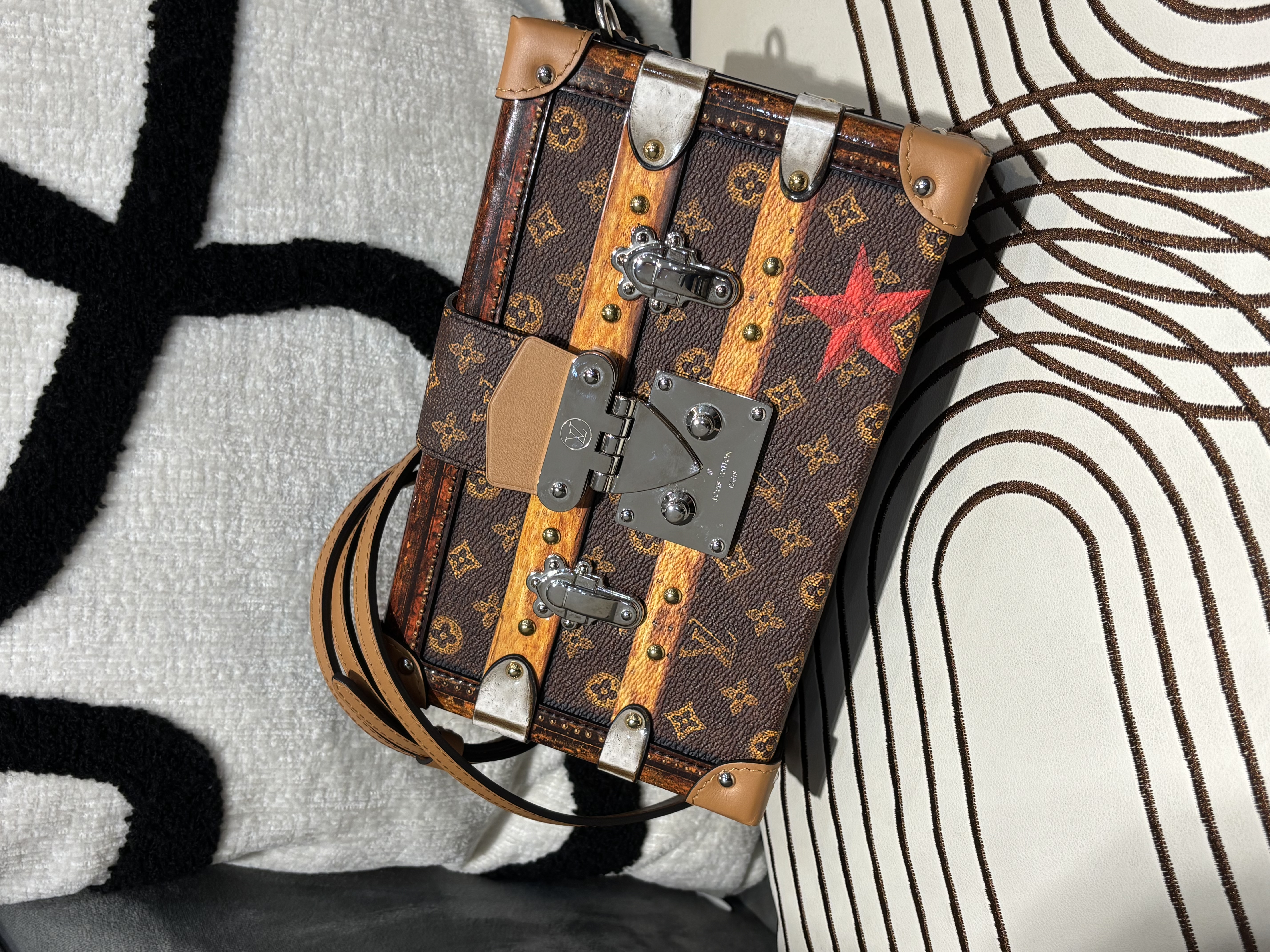LV Time Trunk Petite Malle Shoulder Bag 硬箱肩背包 M52737 100%Authentic, 99%New ☑️晶片☑️Strap☑️Dust bag