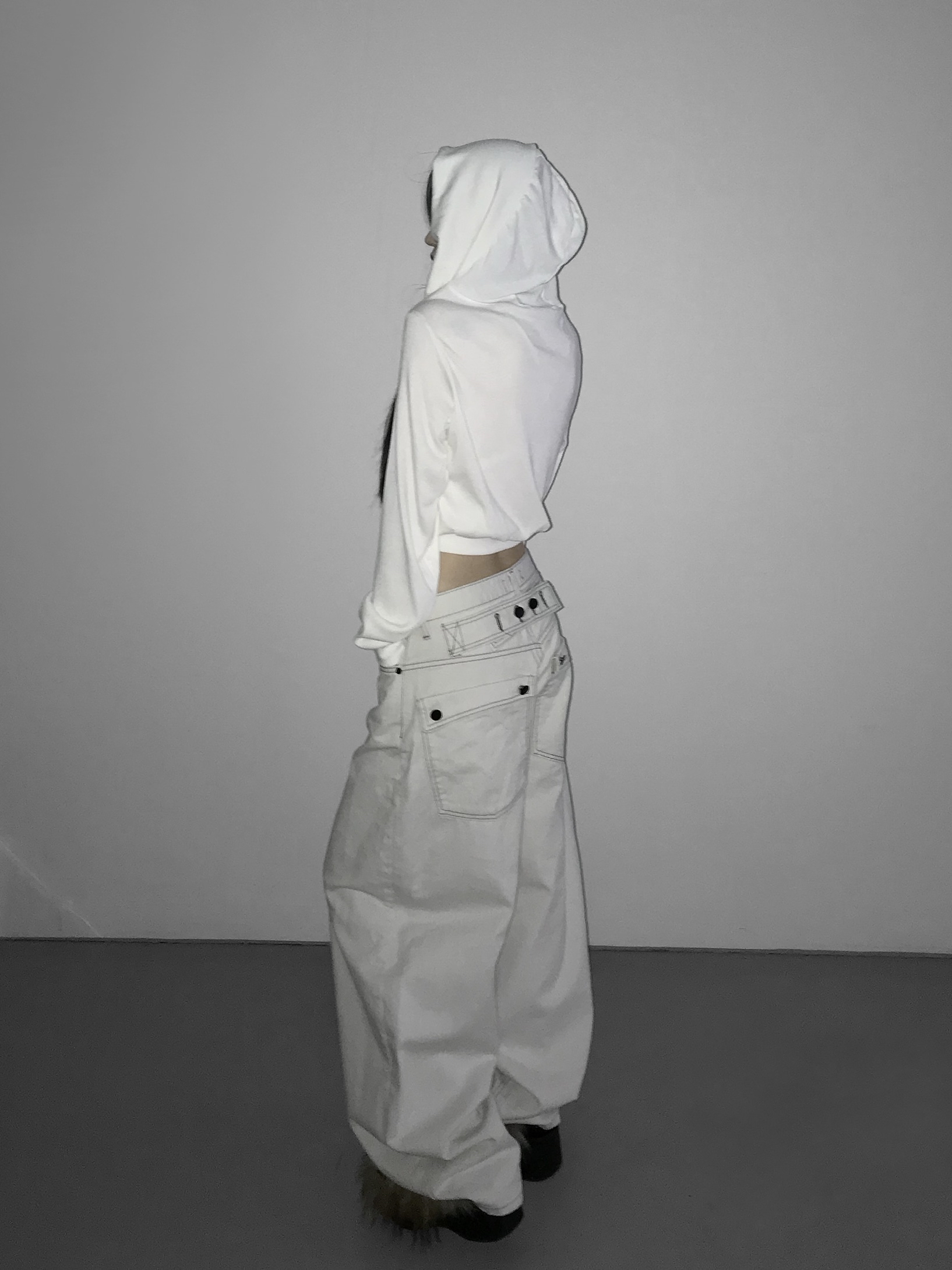 Soft Off-Shoulder Cropped Hoodie