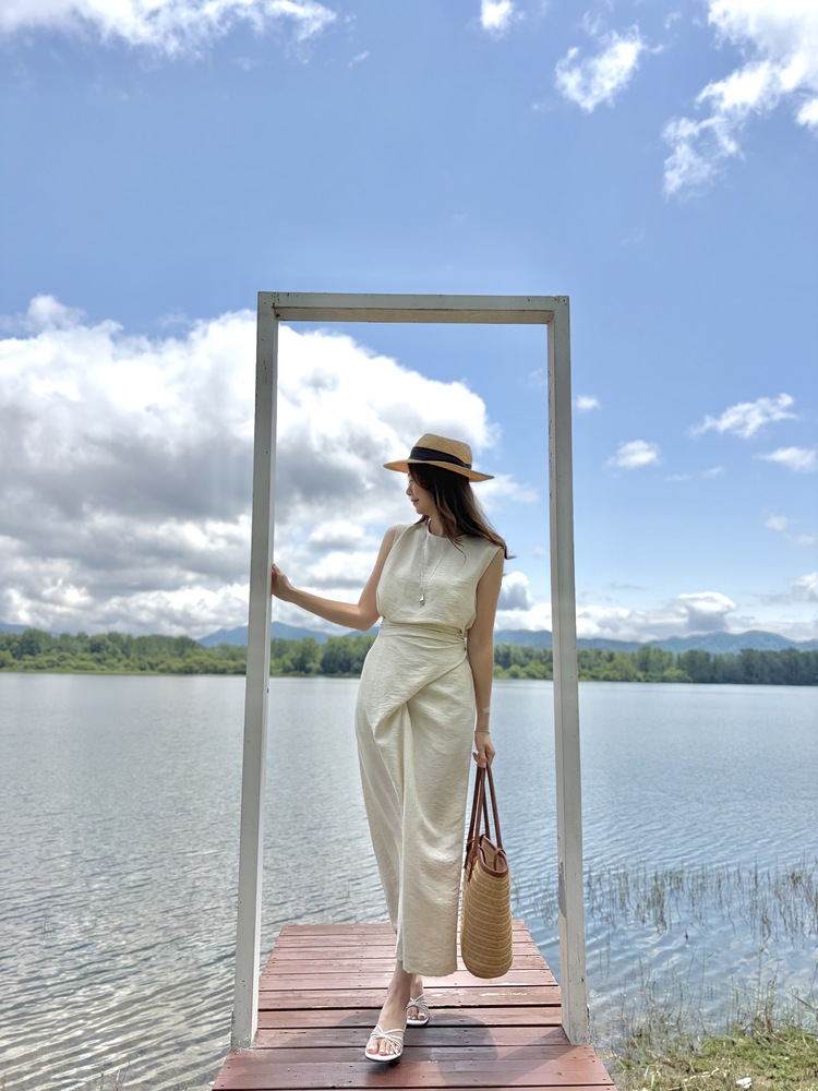 Effortless Wrap Dress (Oat)
