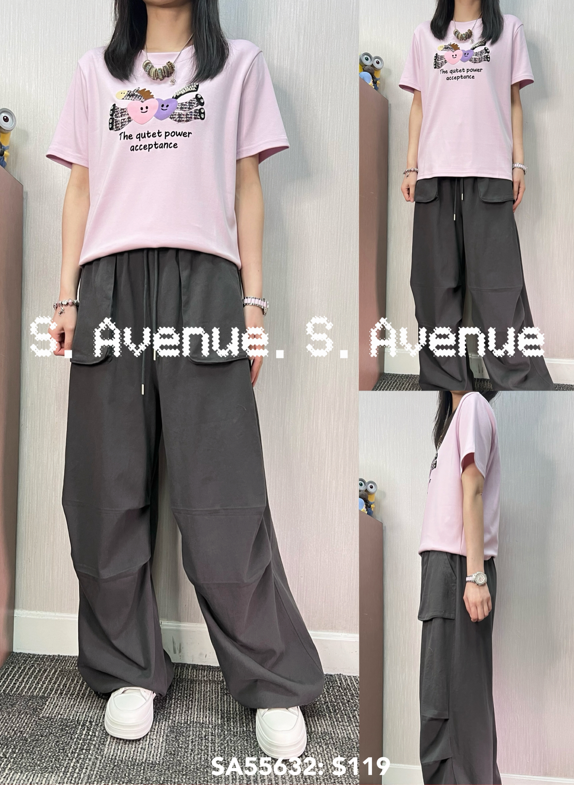 SA55632: 短袖心心飛馬 tee