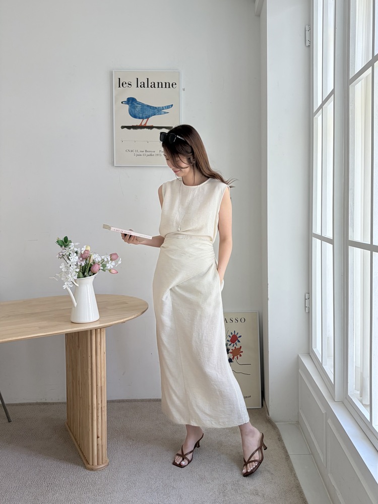 Effortless Wrap Dress (Oat)