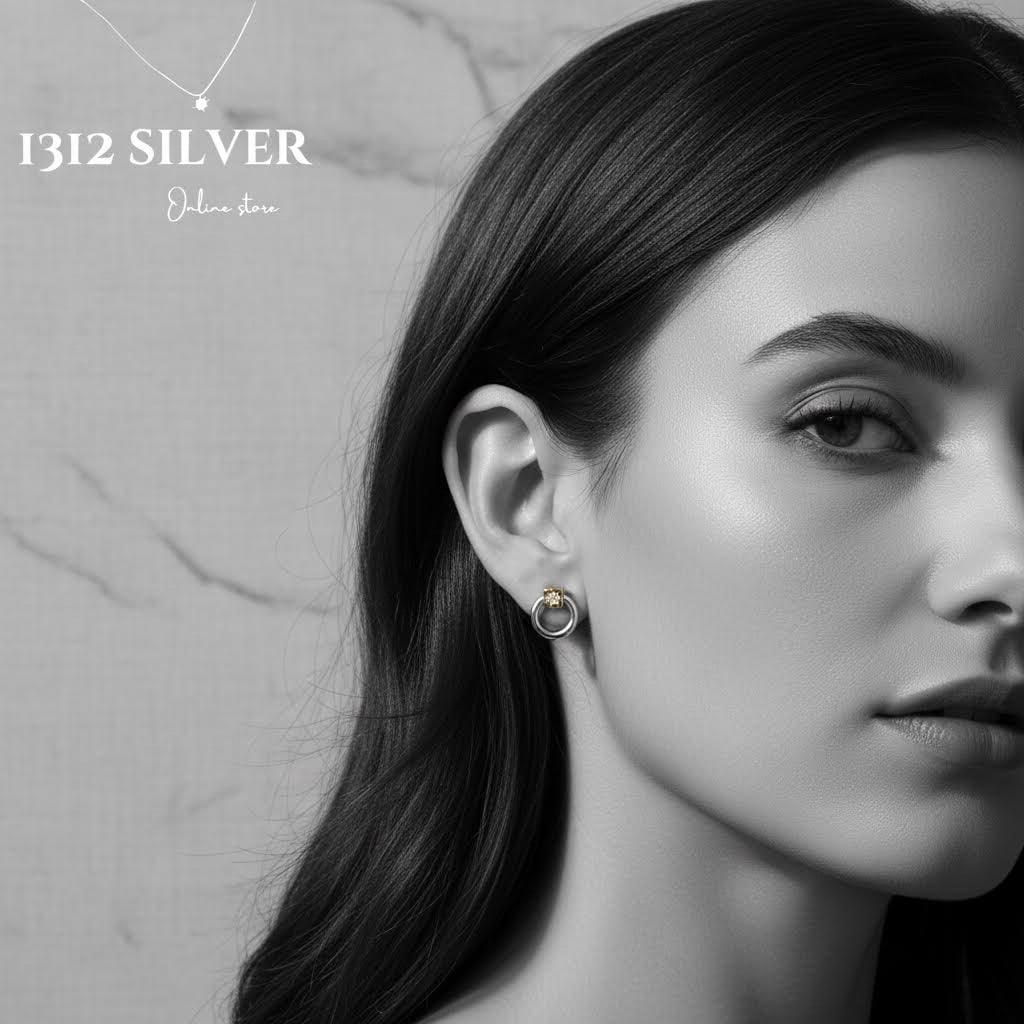 S925 - EE0350 Starlight Hoop Earrings