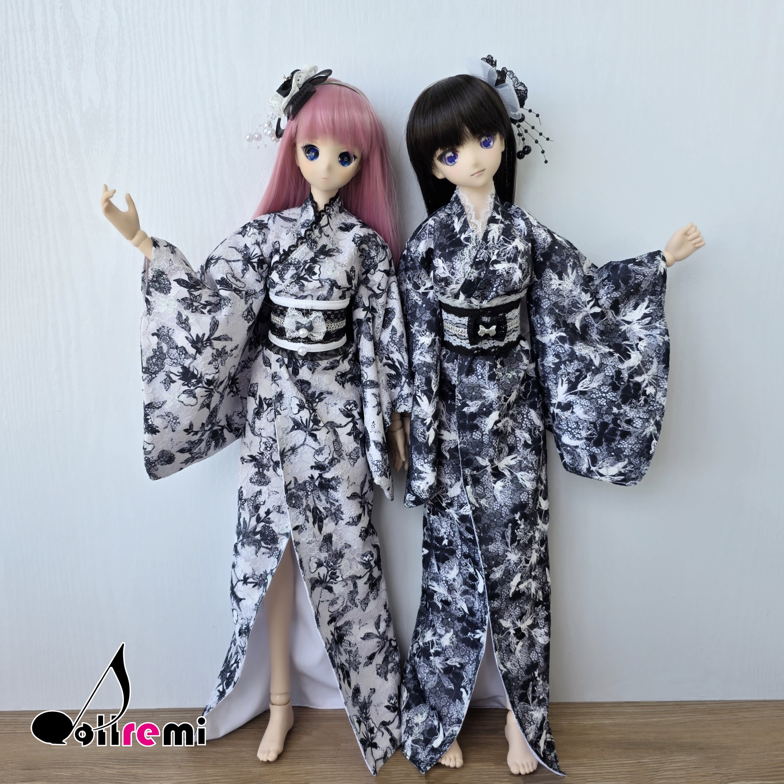 【dollremi】(DD0895) 黑白蕾絲和服 Black and White Lace Kimono