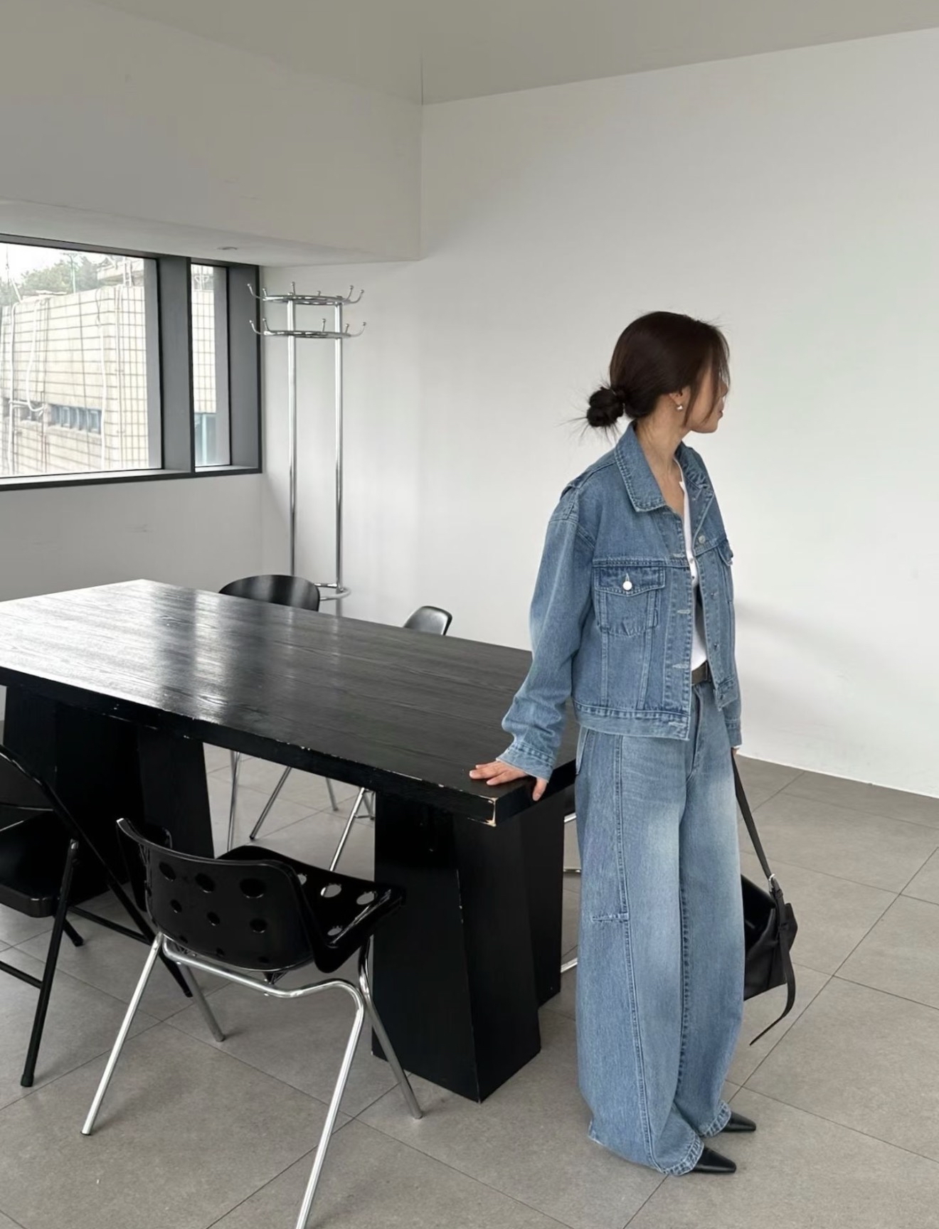 Premium cropped denim jacket #jk29