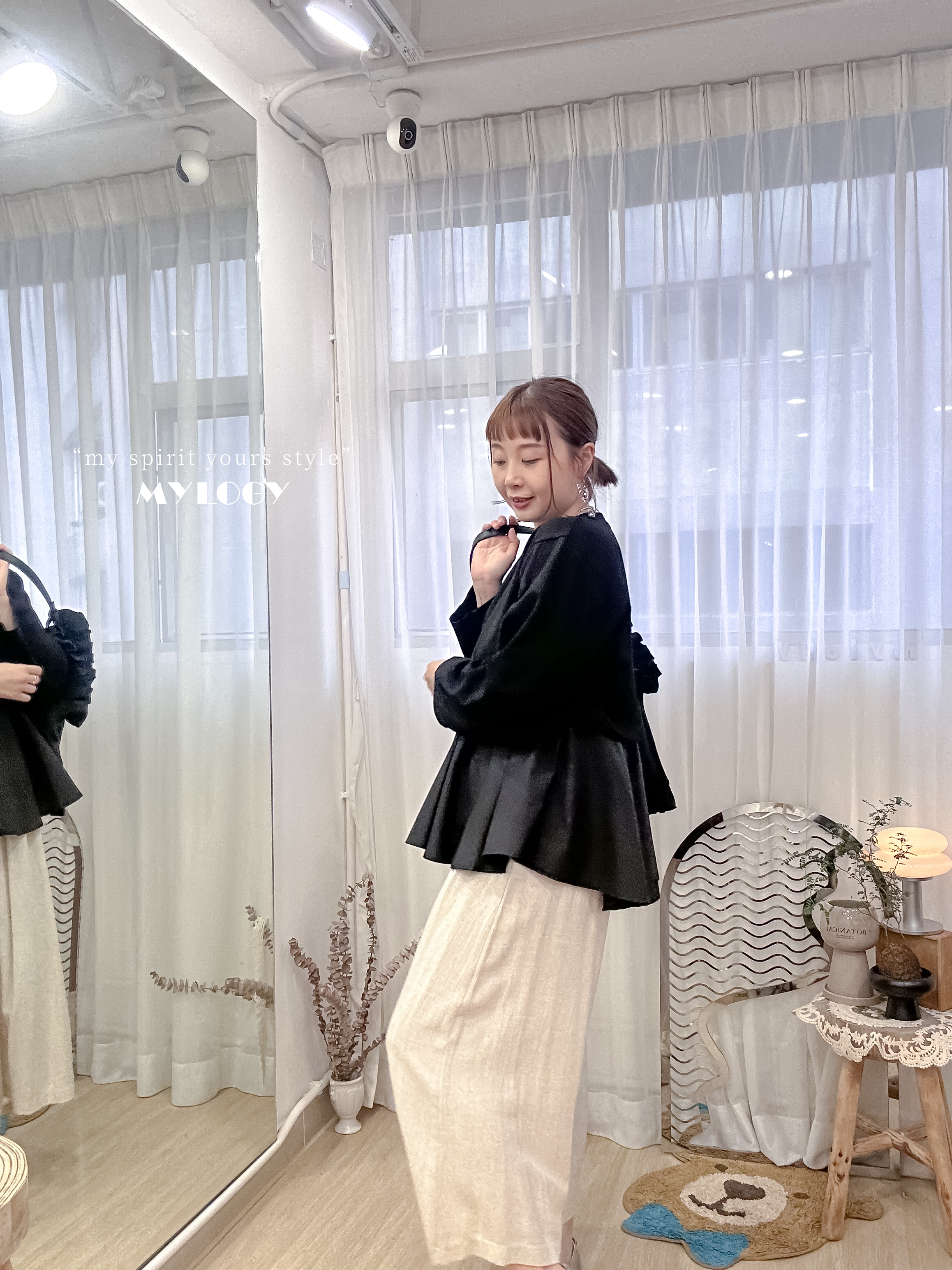 日系成熟柔和感～假2件氣質裙擺衛衣 IL0004