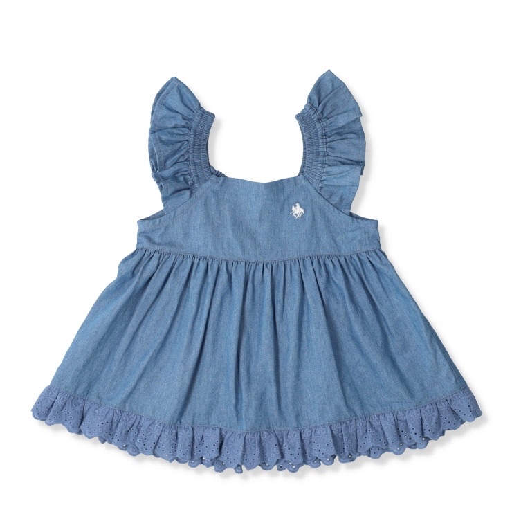 🇯🇵限量預訂 日本直送🇯🇵Polo Baby小馬刺繡牛仔荷葉邊上衣燈籠褲套裝