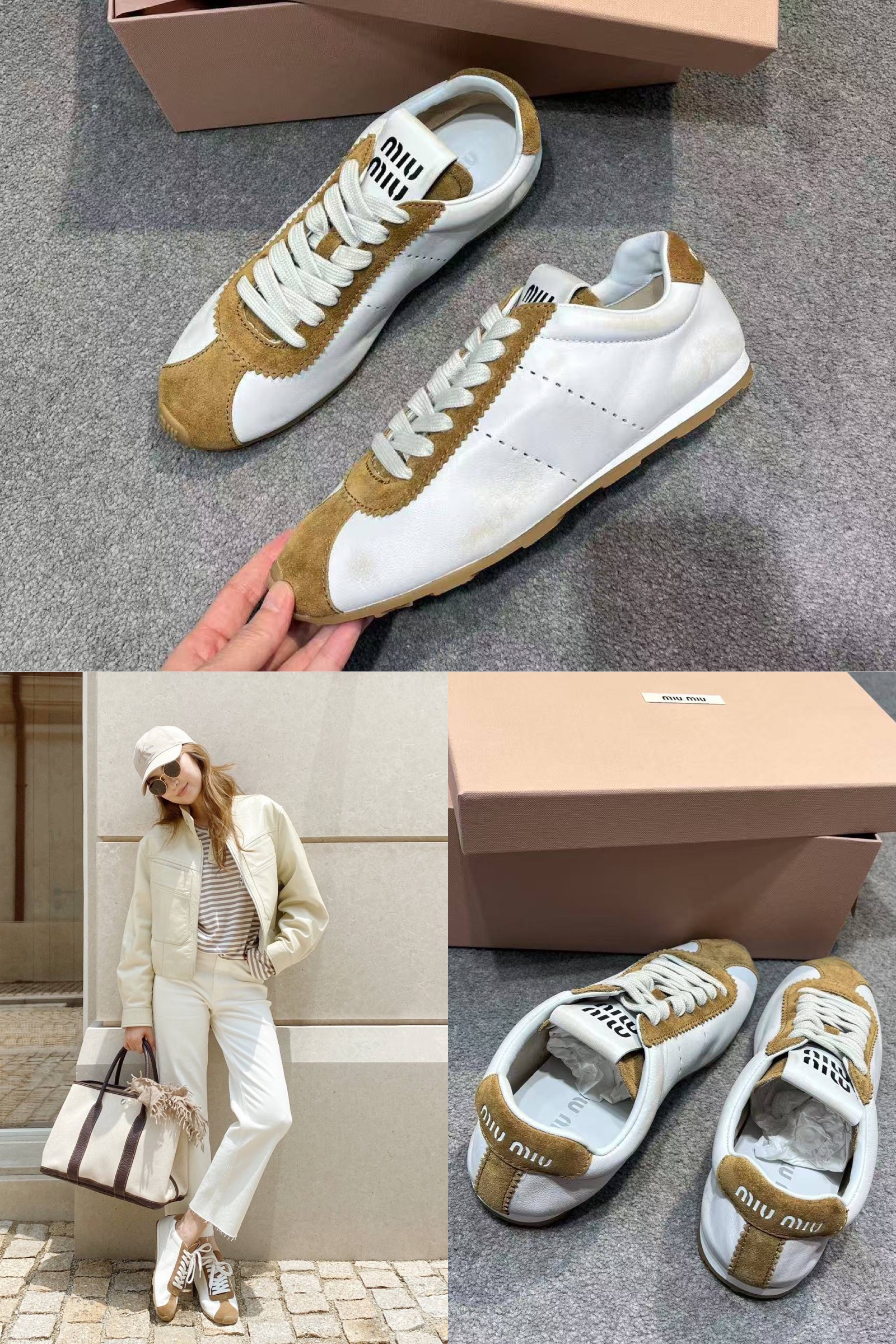 7月1-3日限時優惠💖現貨🍒MIUMIU PLUME 造舊sneaker  Size 35-38/39