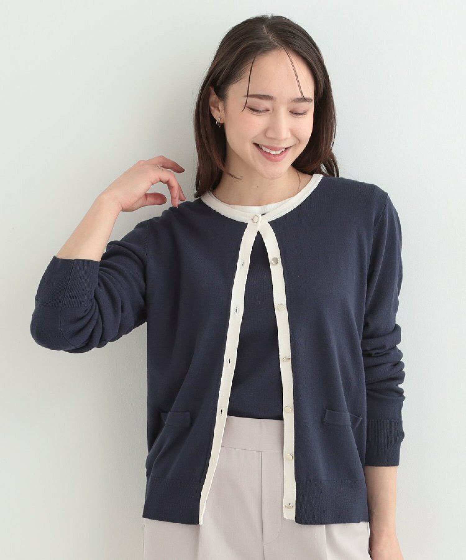 🆕【⭐訂購⭐】  🇯🇵日本直送 🌀SHOO・LA・RUE金屬鈕扣 配色 優雅 圓領針織外套［4款選］🌀 [ELCA-0078][260323]