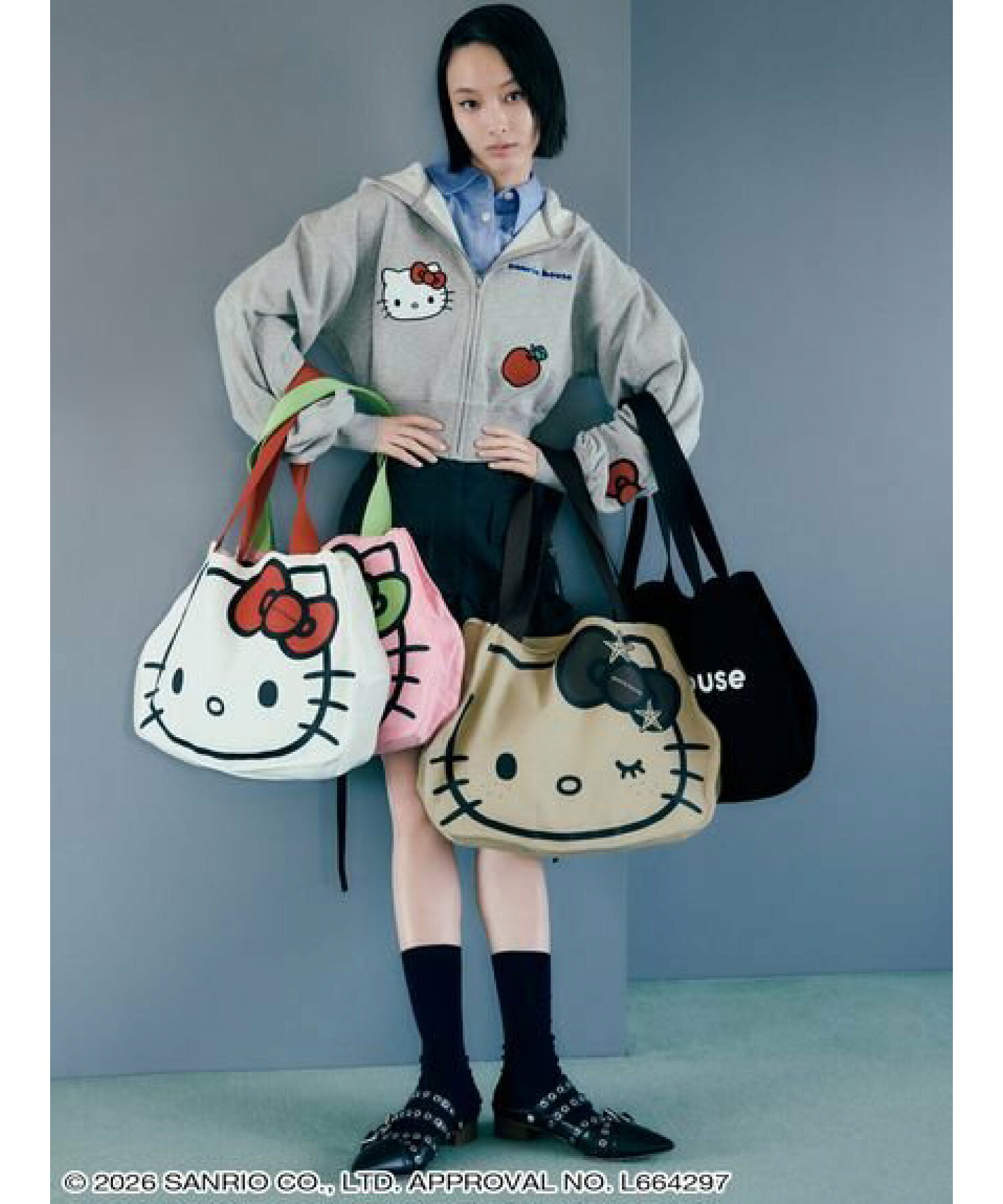 🆕【⭐訂購⭐】 🇯🇵日本直送 🌀 #SanrioHouse #Kitty 臉型 大容量單肩包［4款選］🌀[ELDD-0034][260425]