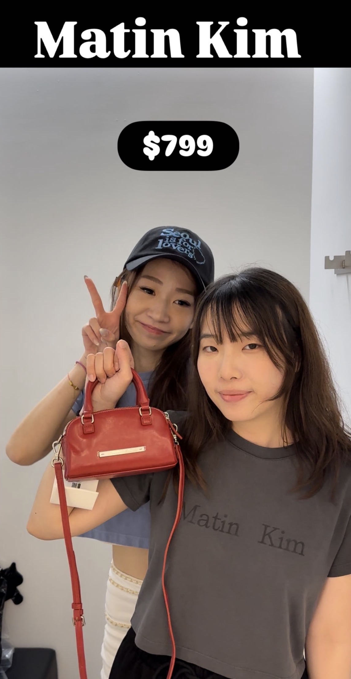 MATINKIM直播限時折扣 DOUBLE ZIPPER MINI CROSS BAG IN RED