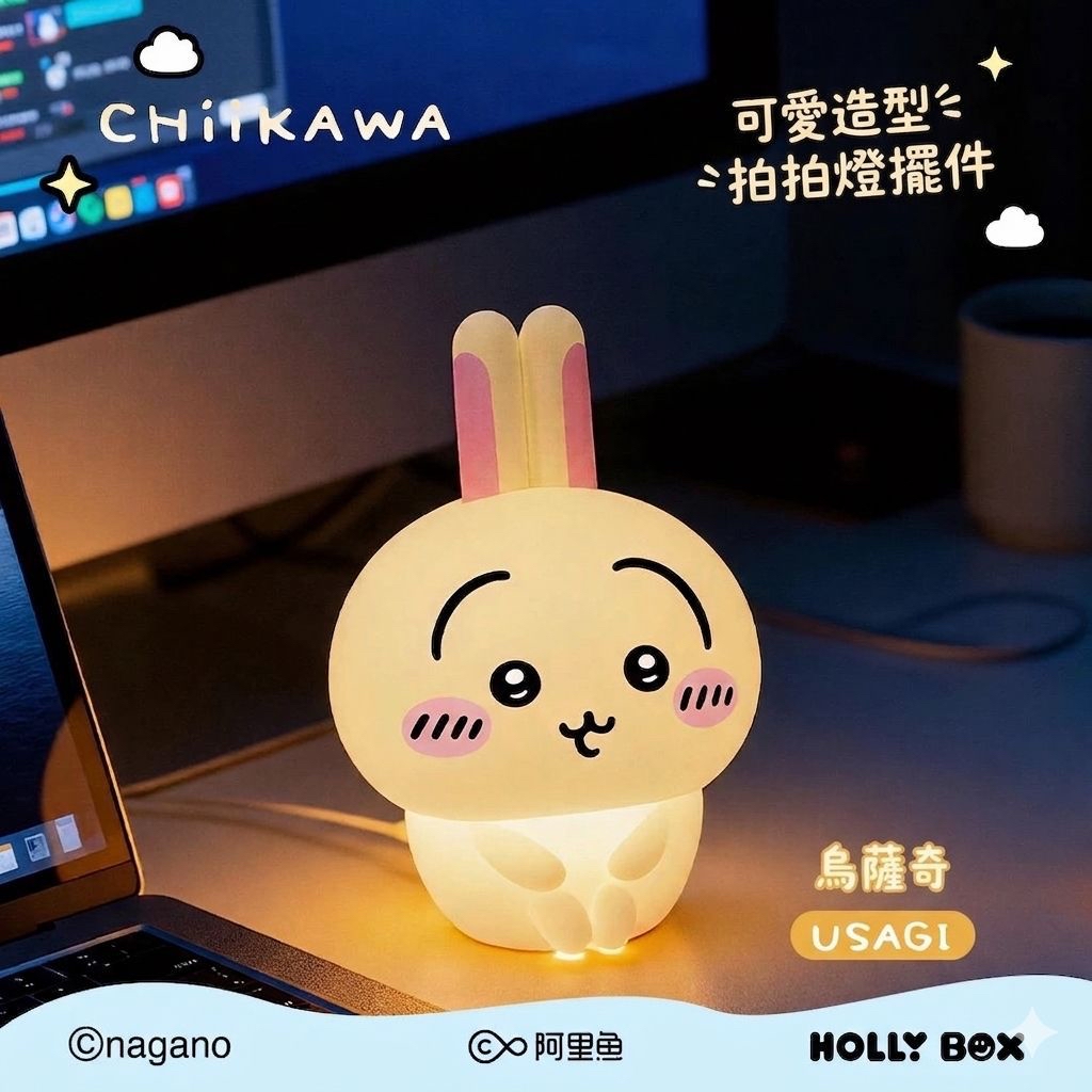 *Hollybox x Chiikawa 萌萌拍拍小夜燈系列*