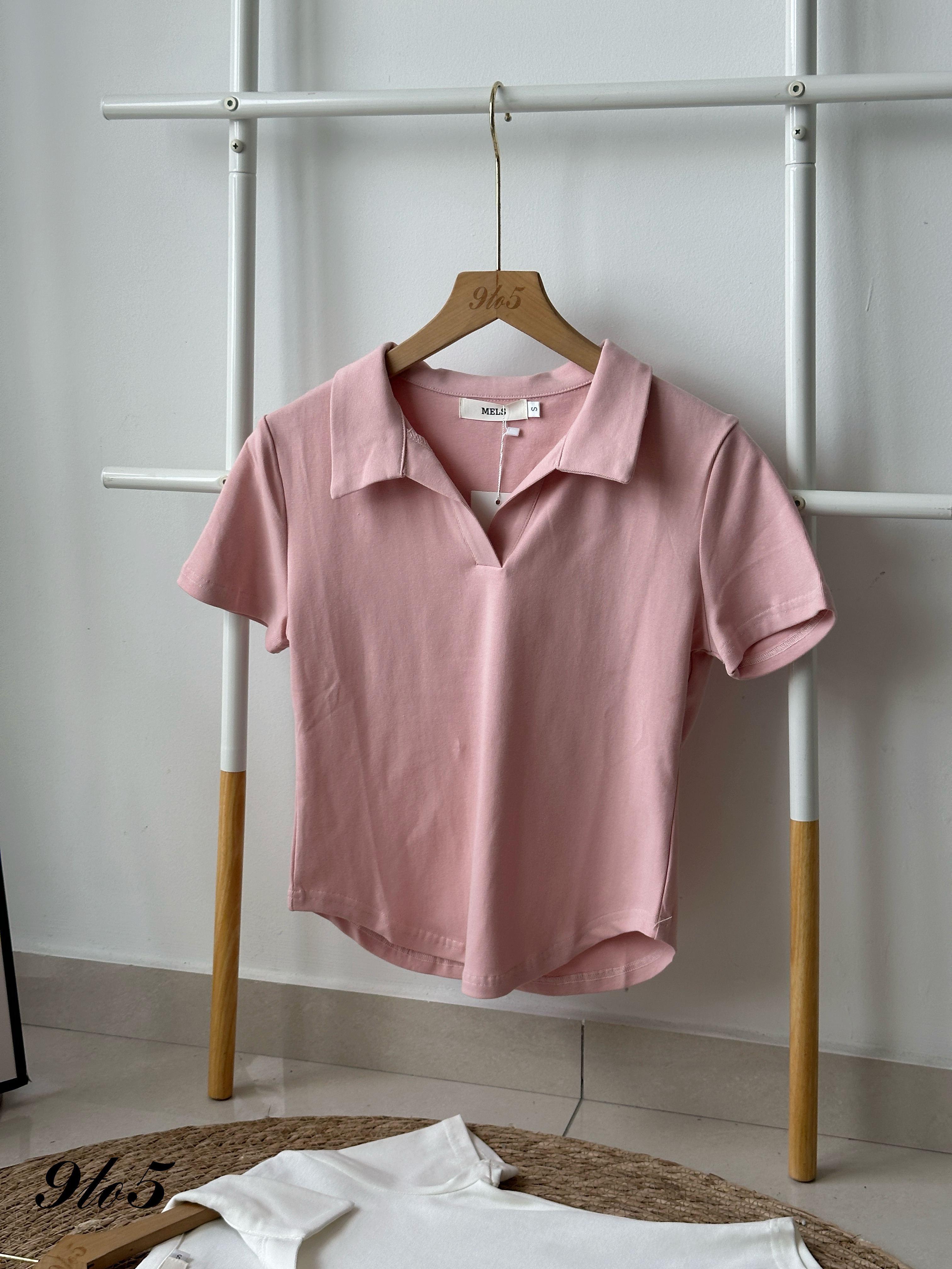 T4163 V Neck Polo Tee - 3 Colors 