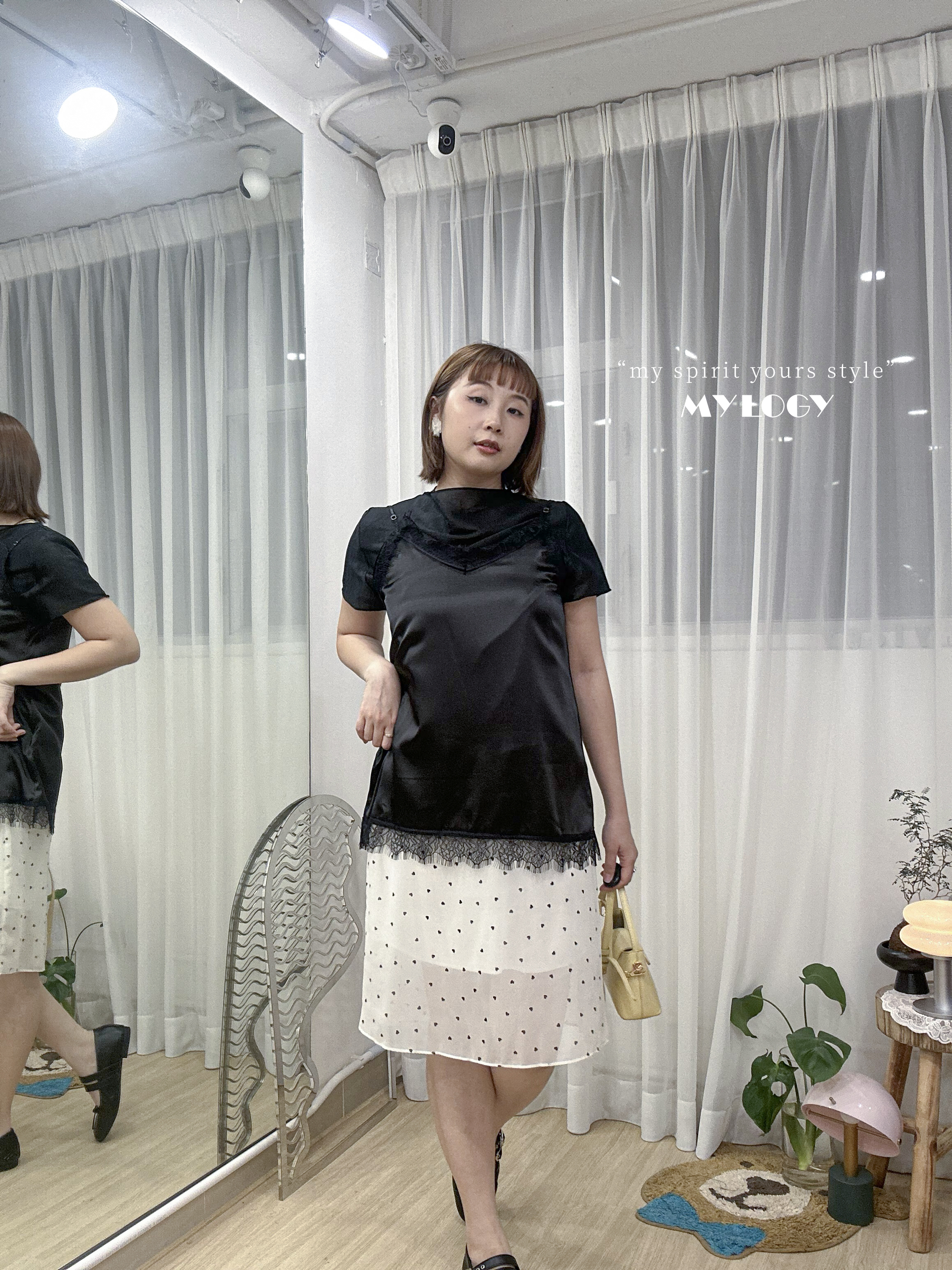 極簡高級感～亮面羅紋薄襯衫 OND0001 - 黑色 Black