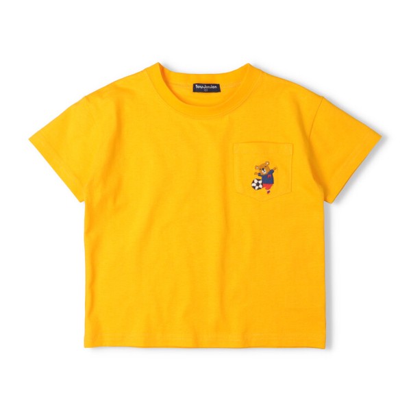 🆕【⭐訂購⭐】🌀 🇯🇵 日本直送 刺繡足球熊 背面印花 口袋短袖T恤［2款選］🌀 [ELDA-0094][260510]