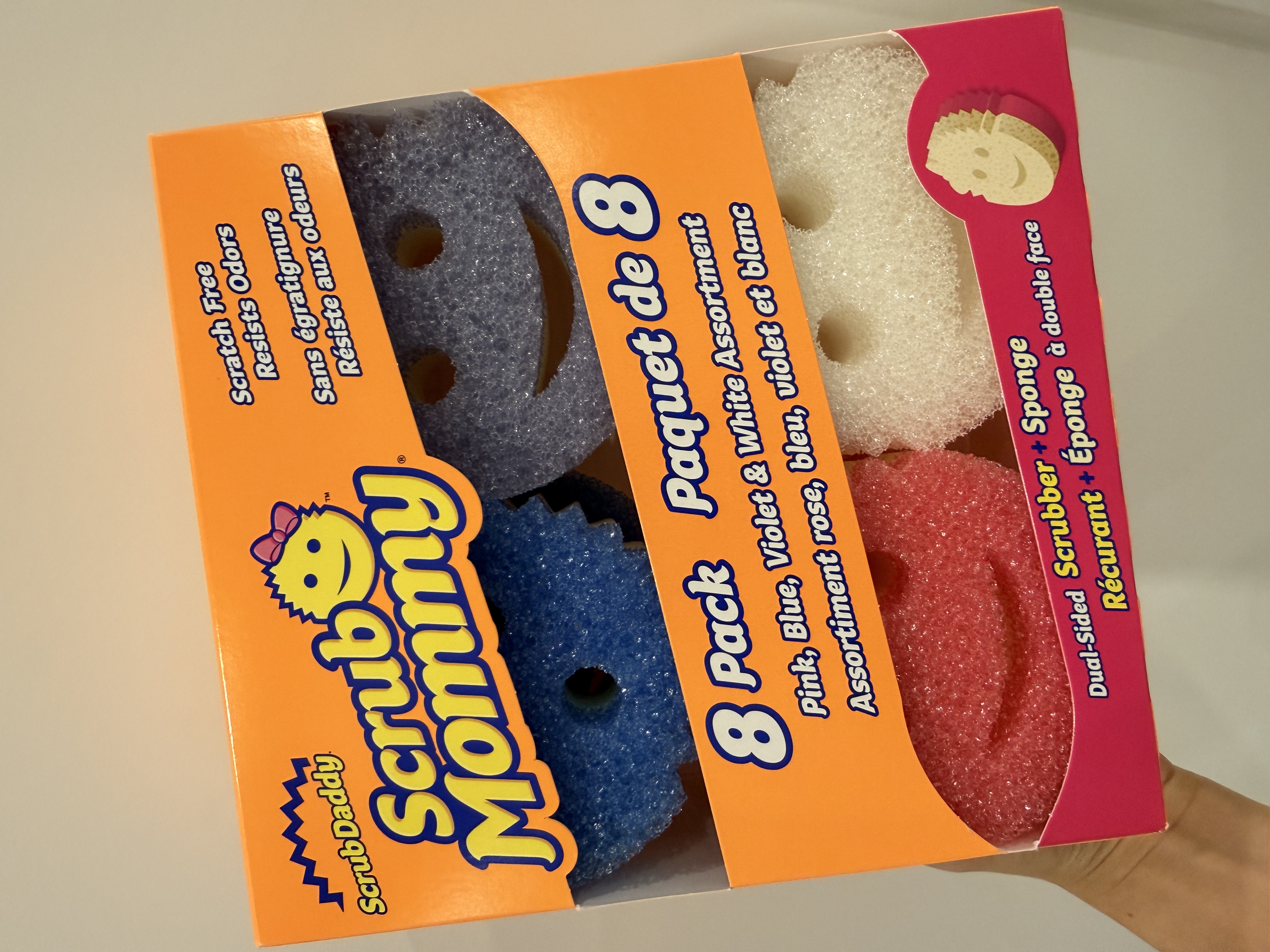 【主婦必入/不傷塗層洗碗神器】Scrub Mommy Scrubber and Sponge 經典微笑雙面海綿 8粒 - 遇冷變硬遇熱變軟