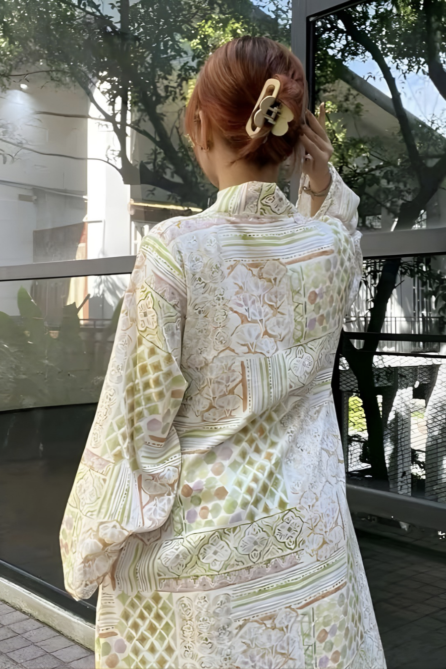 PATCHWORK Linen Dress - Mint