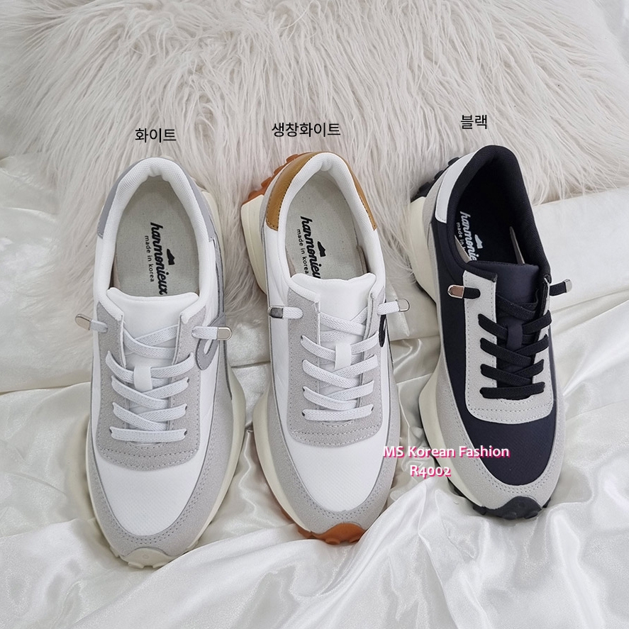 R4002 韓國🇰🇷型格拼色免綁帶Sneakers