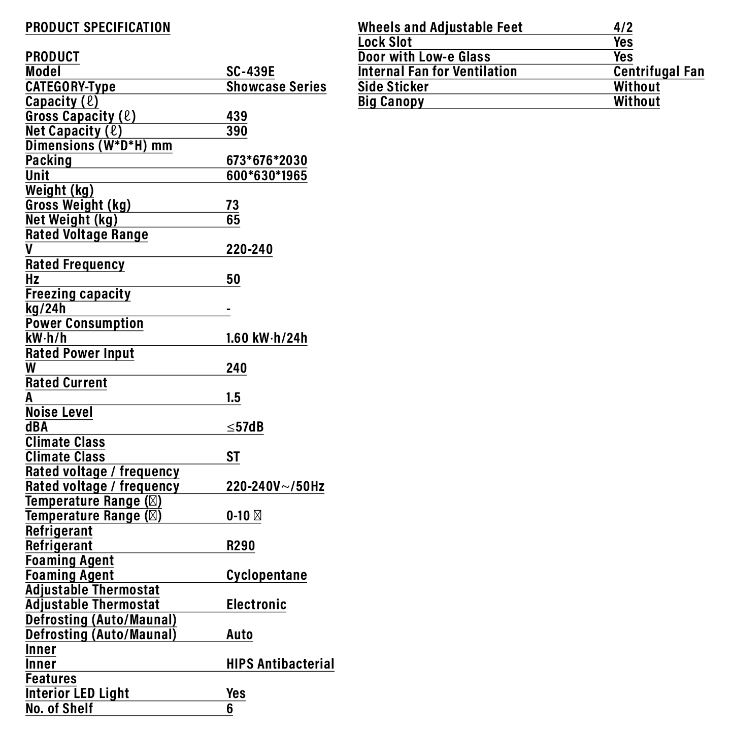 Haier 375L Showcase Chiller (SC-439E)