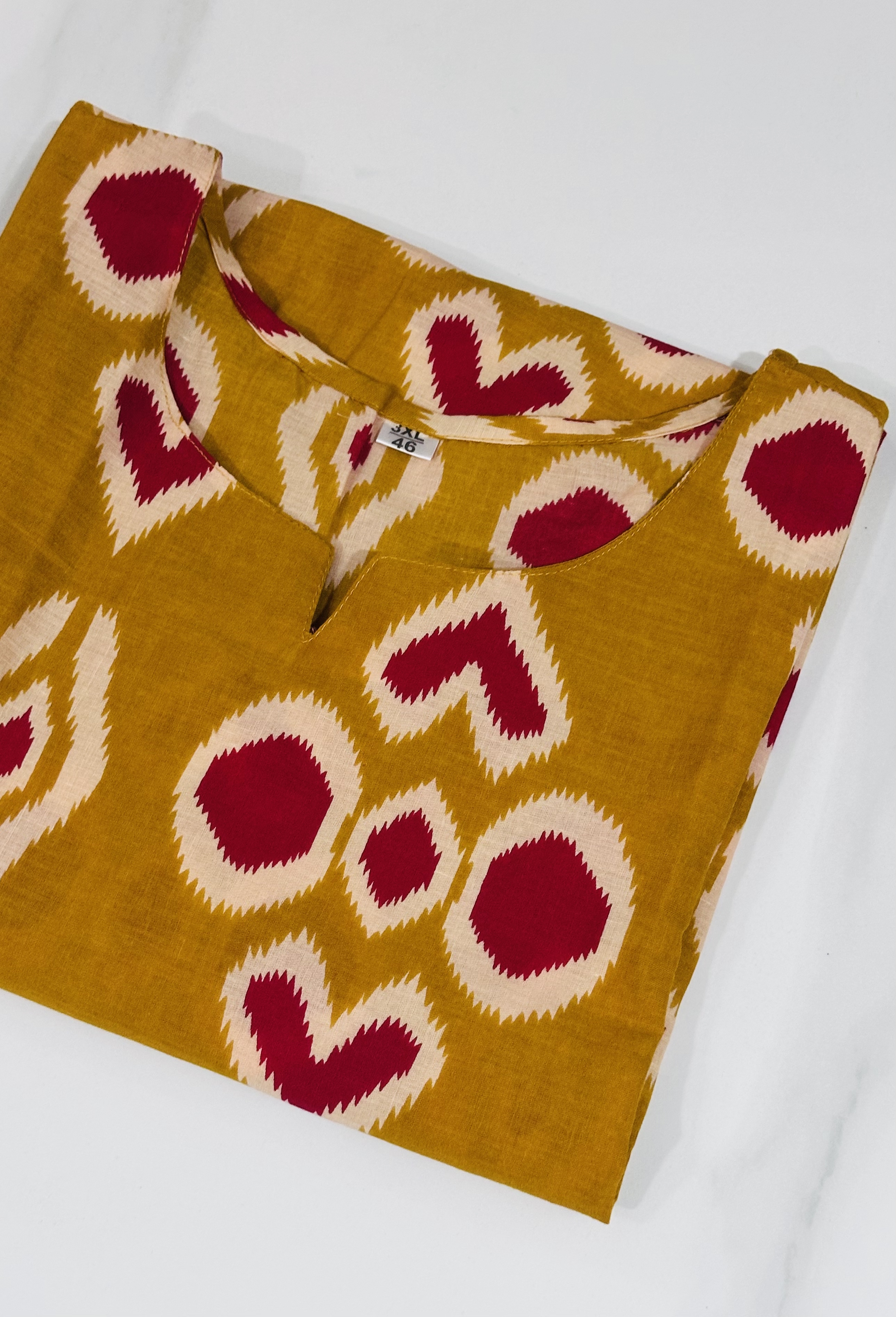  (Plus) Short Mustard Kurti 