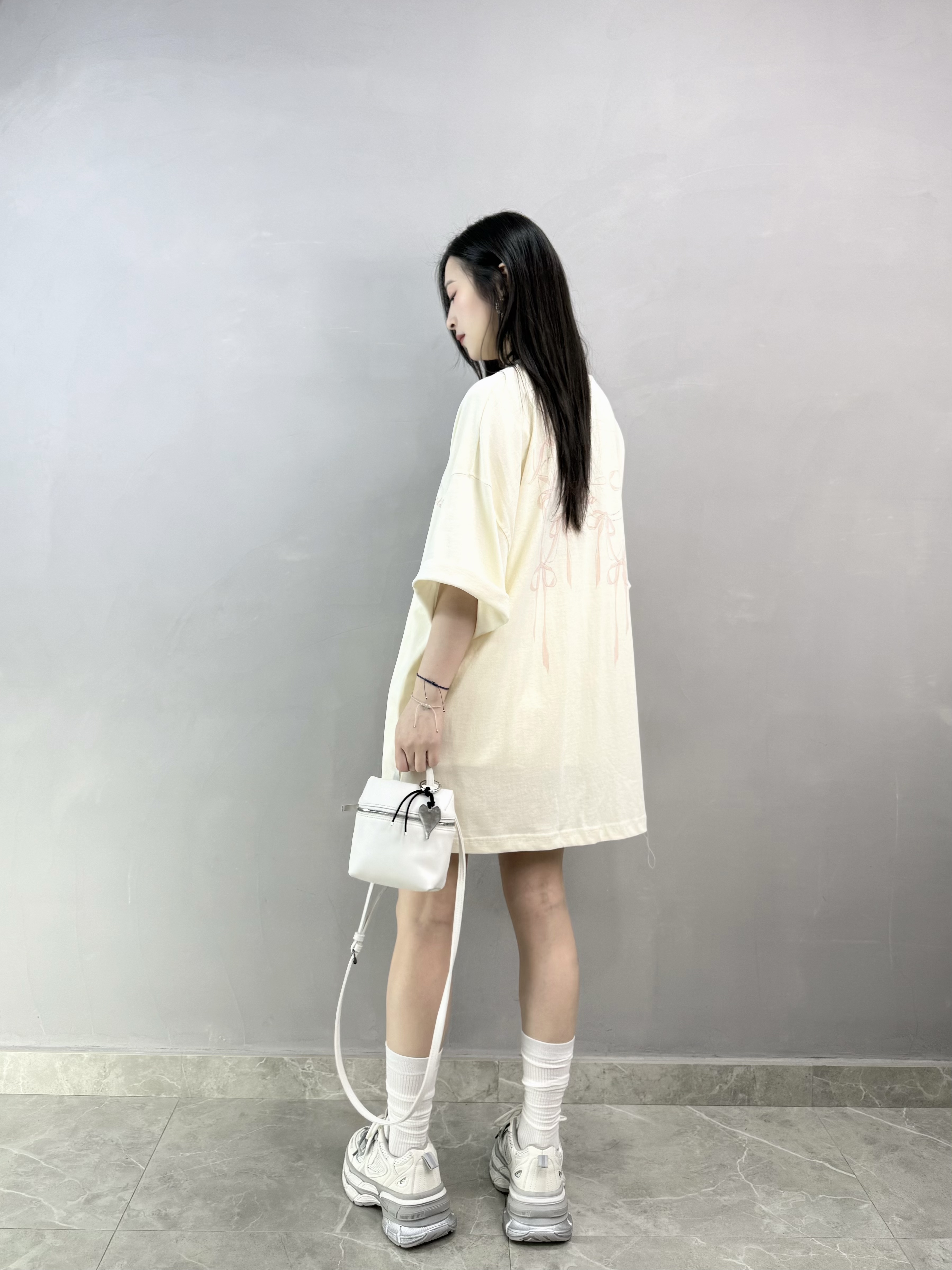 K75 蝴蝶結洗水棉Tee