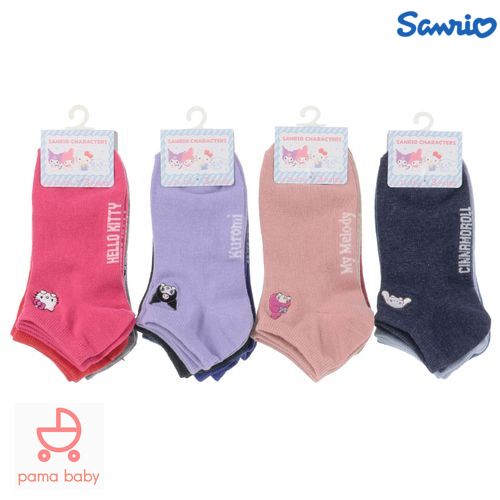 🆕【⭐訂購⭐】🌀 🇯🇵 日本直送 #Sanrio 刺繡圖案 運動短襪(3對入套裝)［4款選］🌀[ELJD-0243][261126]