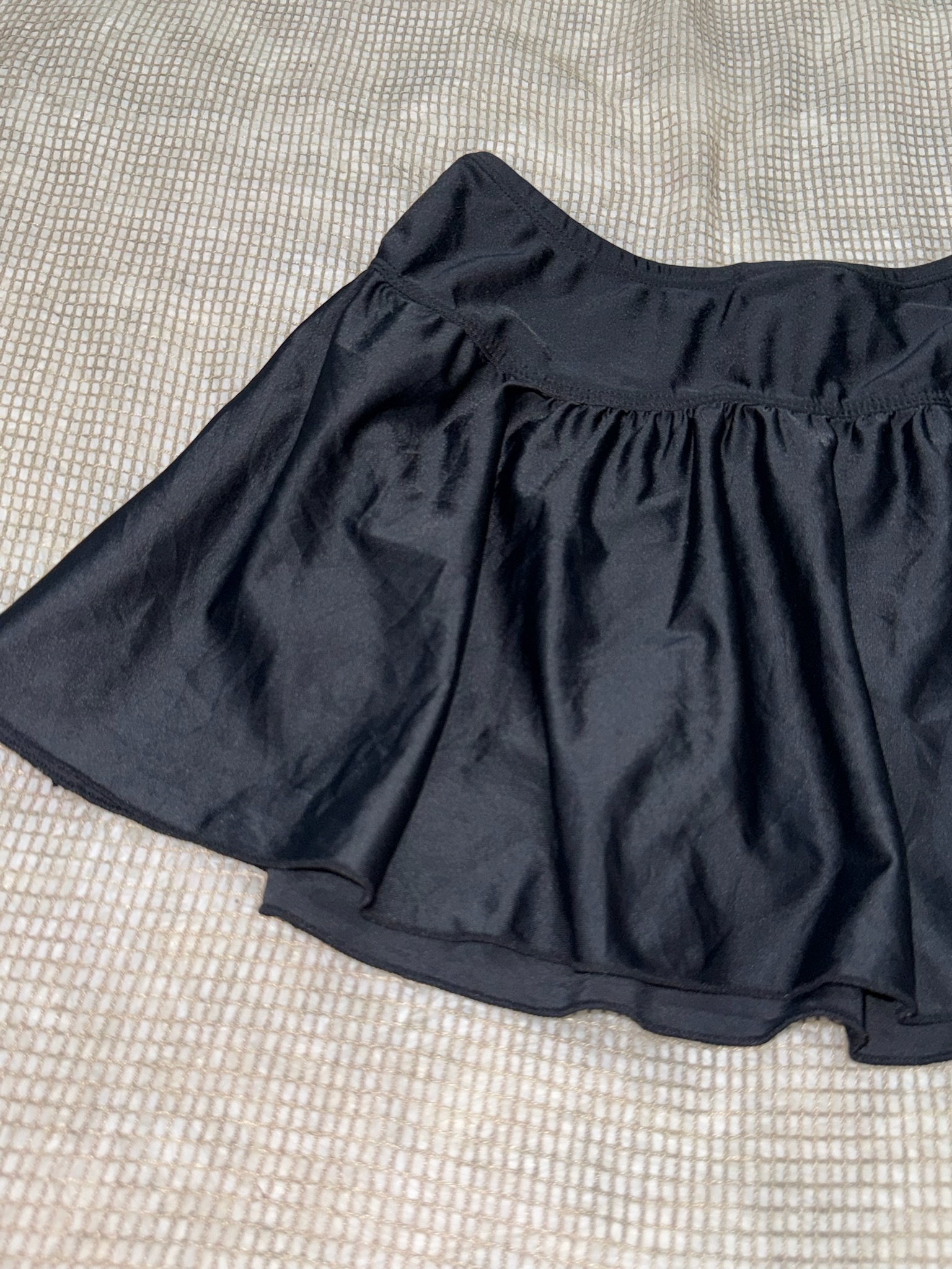 Black Gathered Mini Skirt