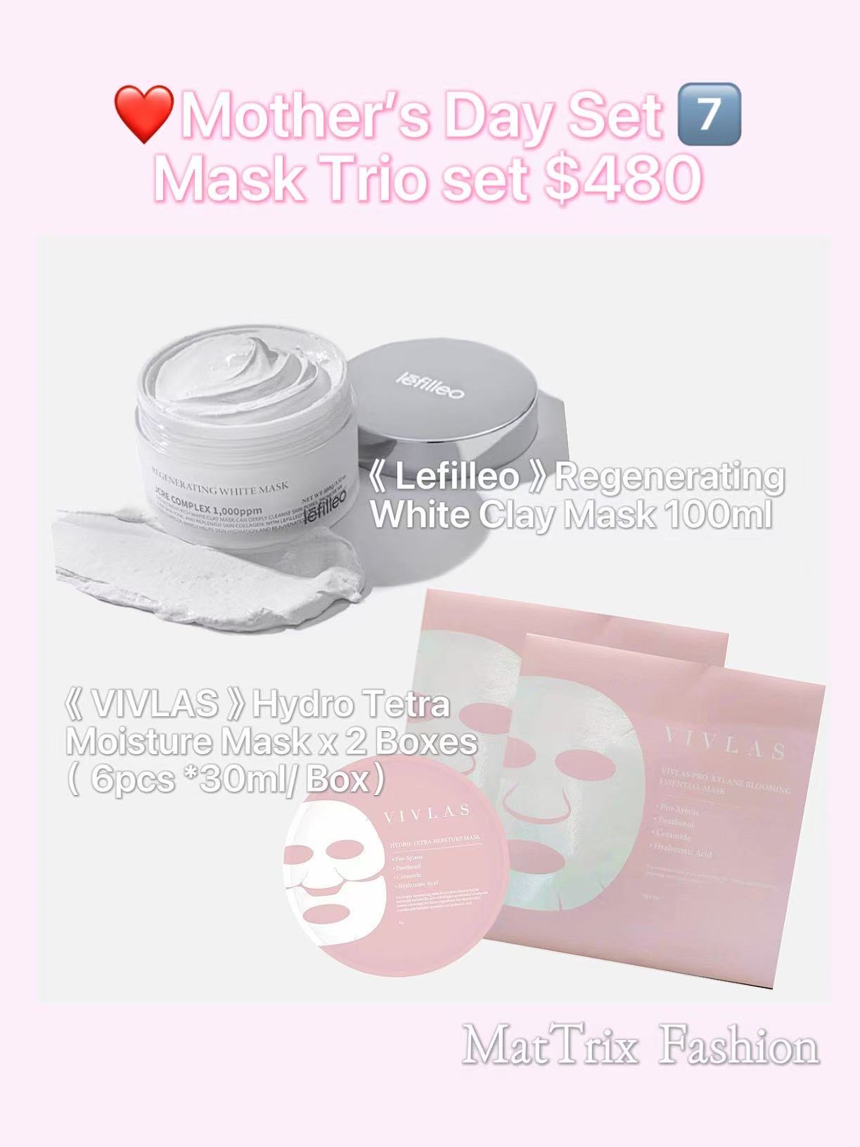 ❤️Mother’s Day Set 7️⃣   1️⃣➕2️⃣ Mask Trio Set ( 總值 $597）  $480