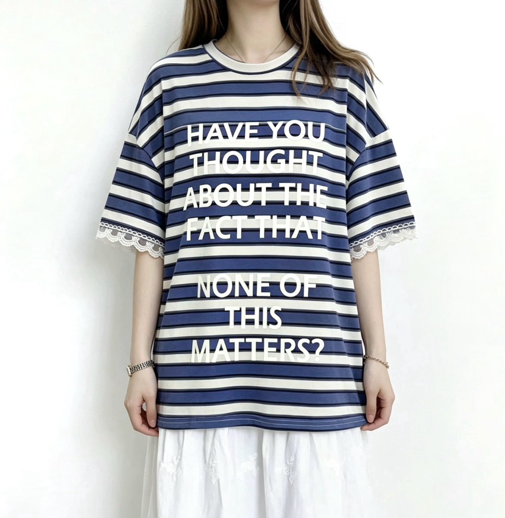 ☀️初夏優惠☀️ 橫間Lace英文字Tee