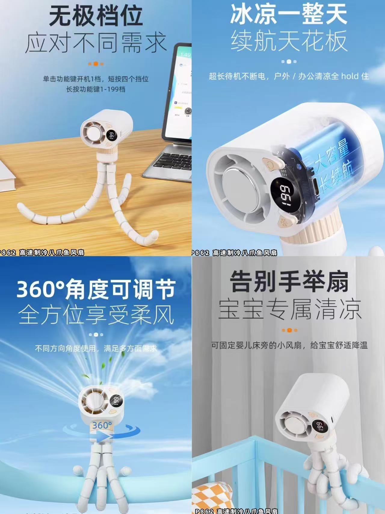 P862 高速制冷八爪鱼风扇