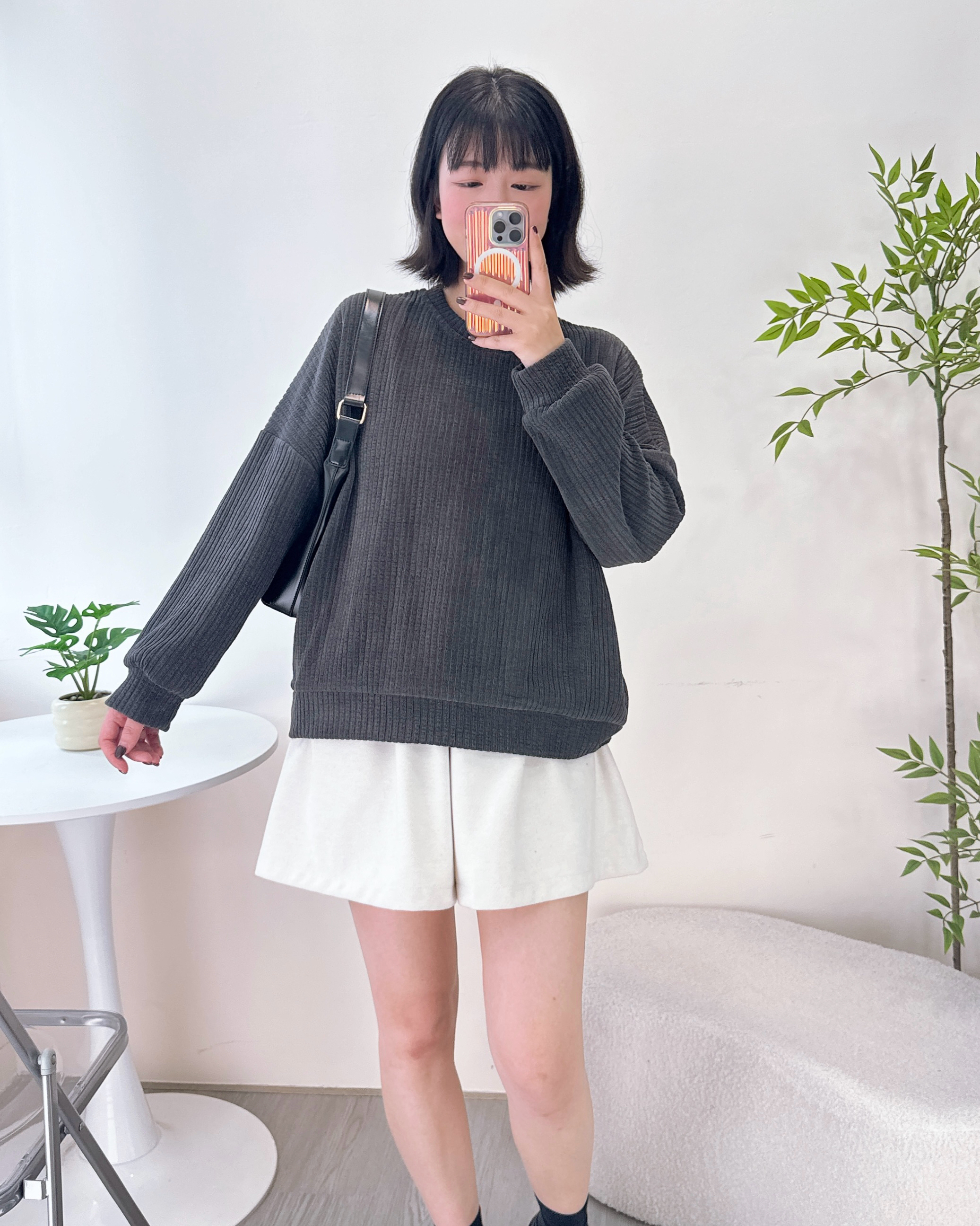 淨色雙袋燈芯絨衛衣 3色