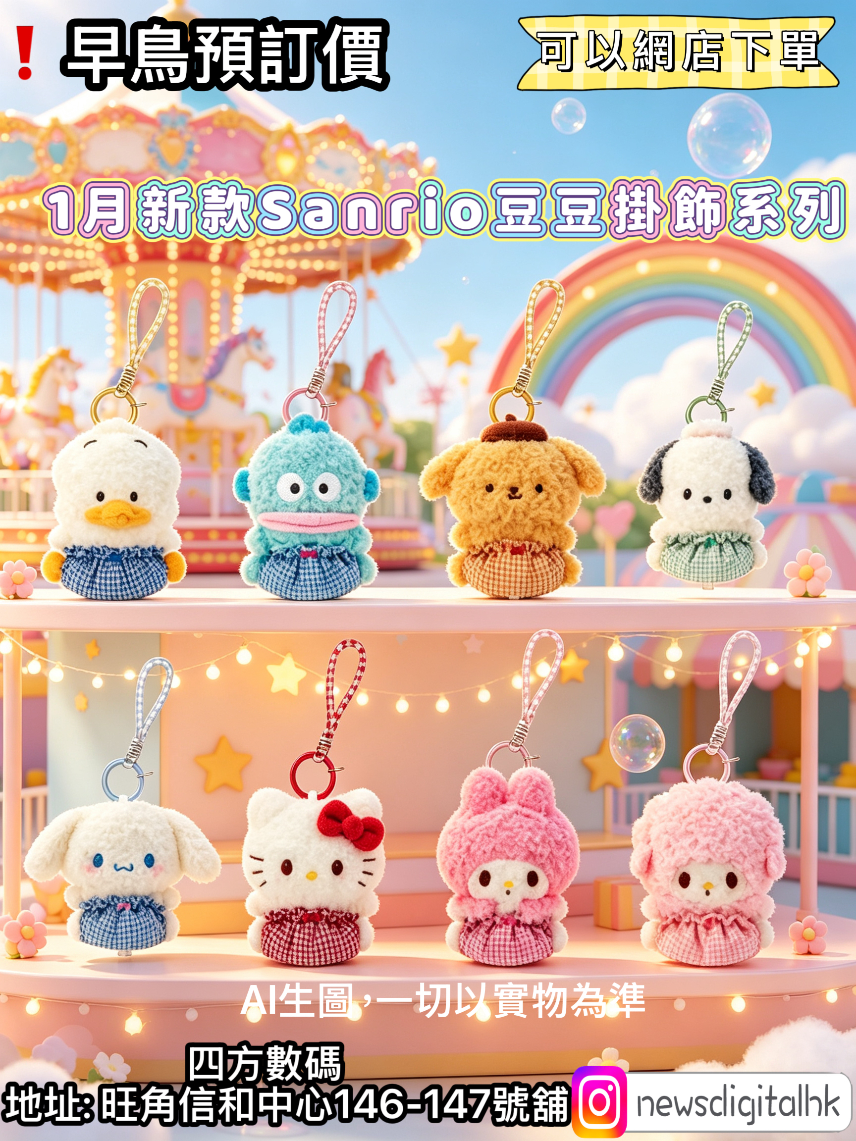 ［1月底到貨]Sanrio 豆豆掛飾系列