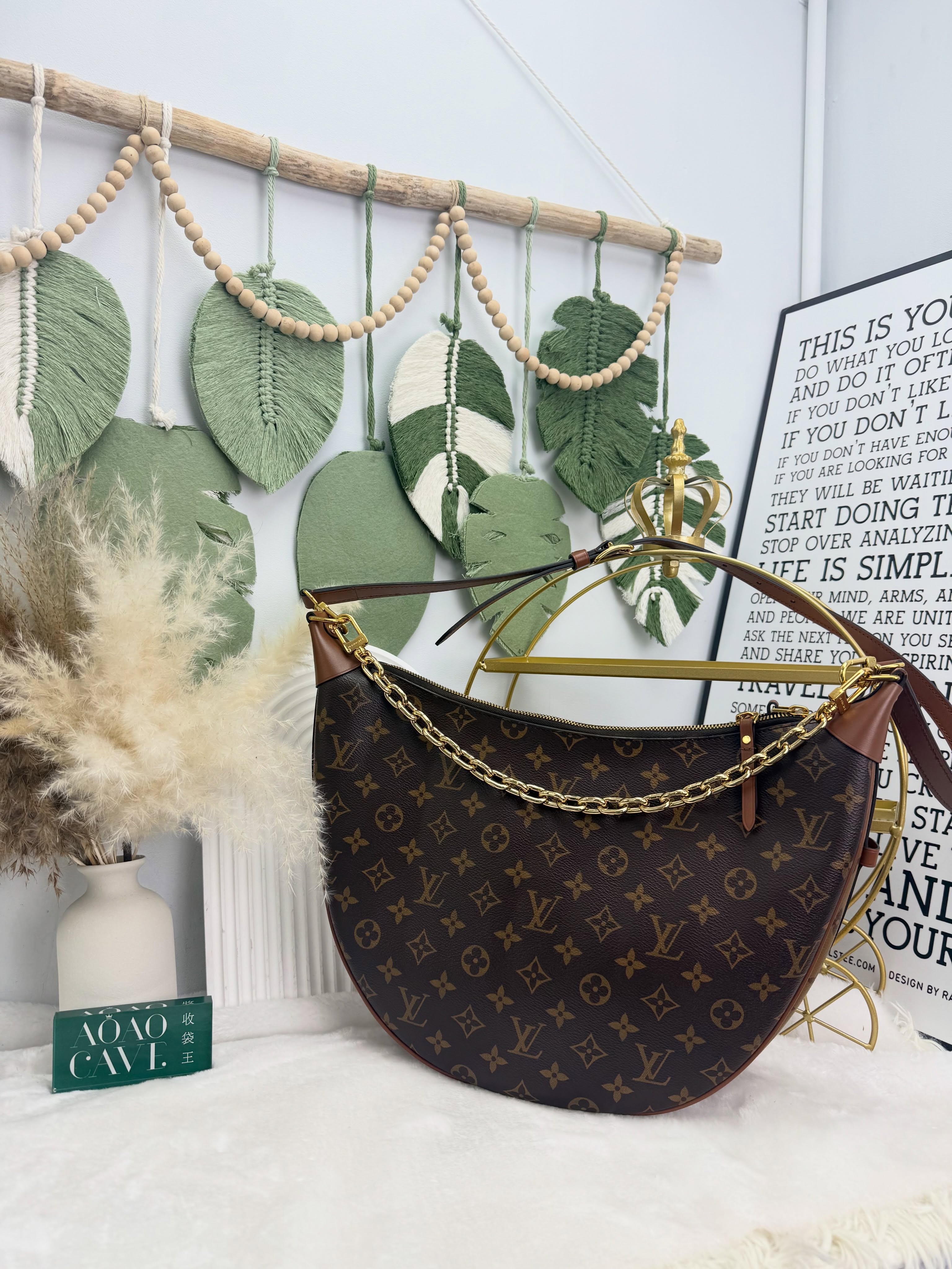LV👜 PRE OWNED 🛍️🤎Loop Hobo大月亮包 有塵袋 晶片款🌙