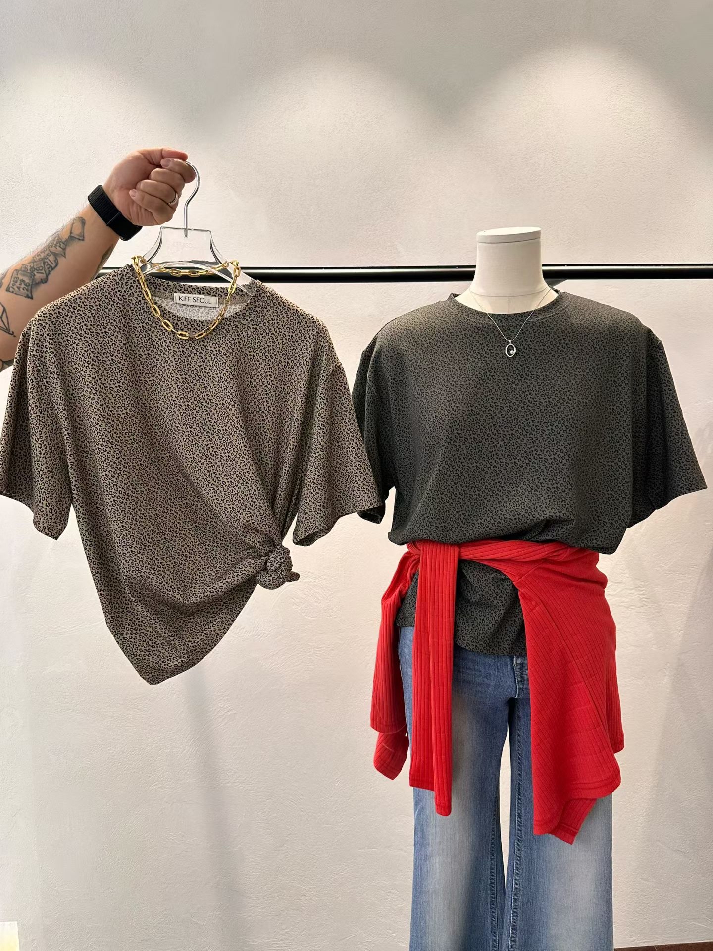 豹紋挺棉Tee