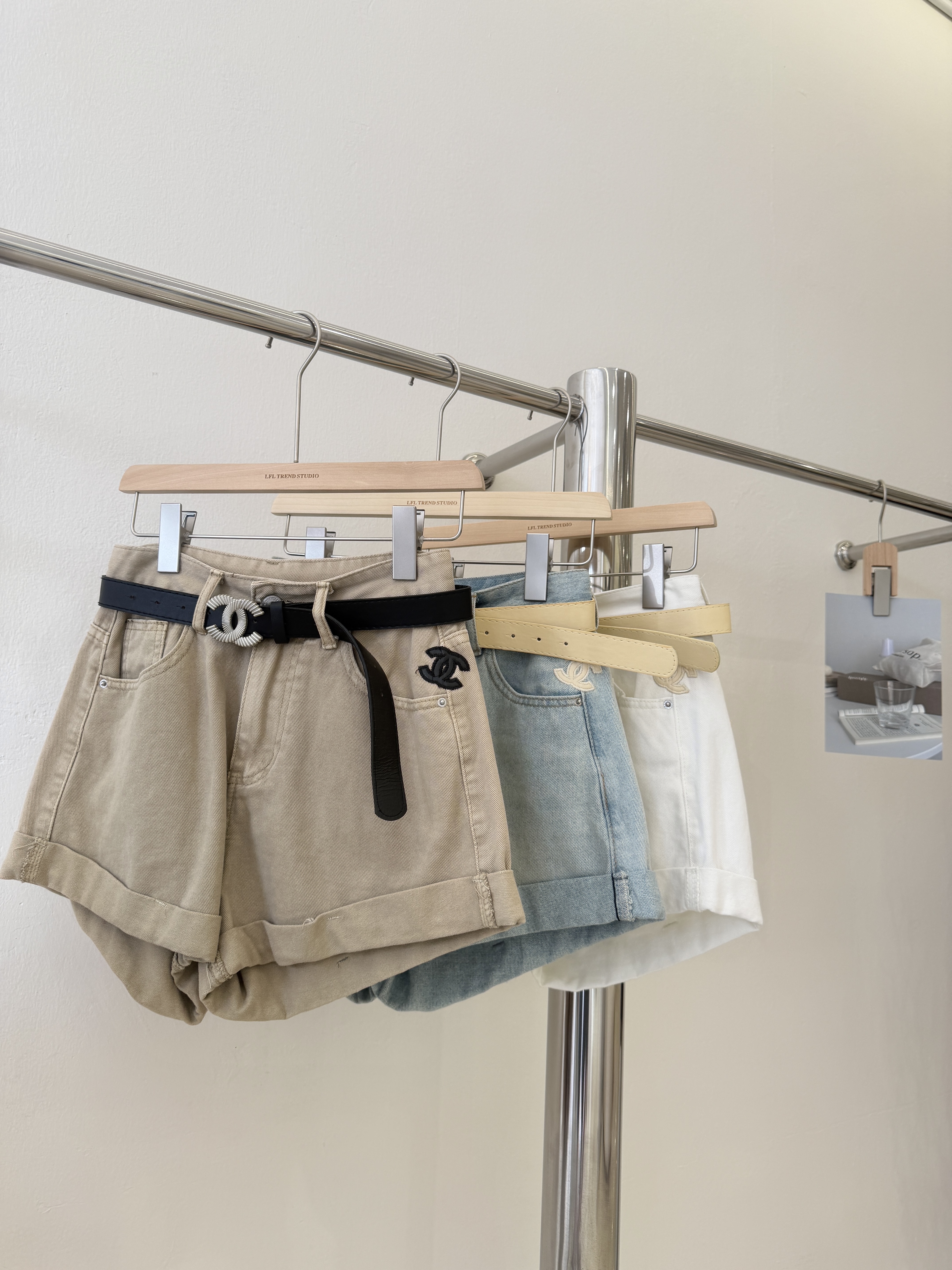 6012 爆款小香风高腰裤(送腰带)